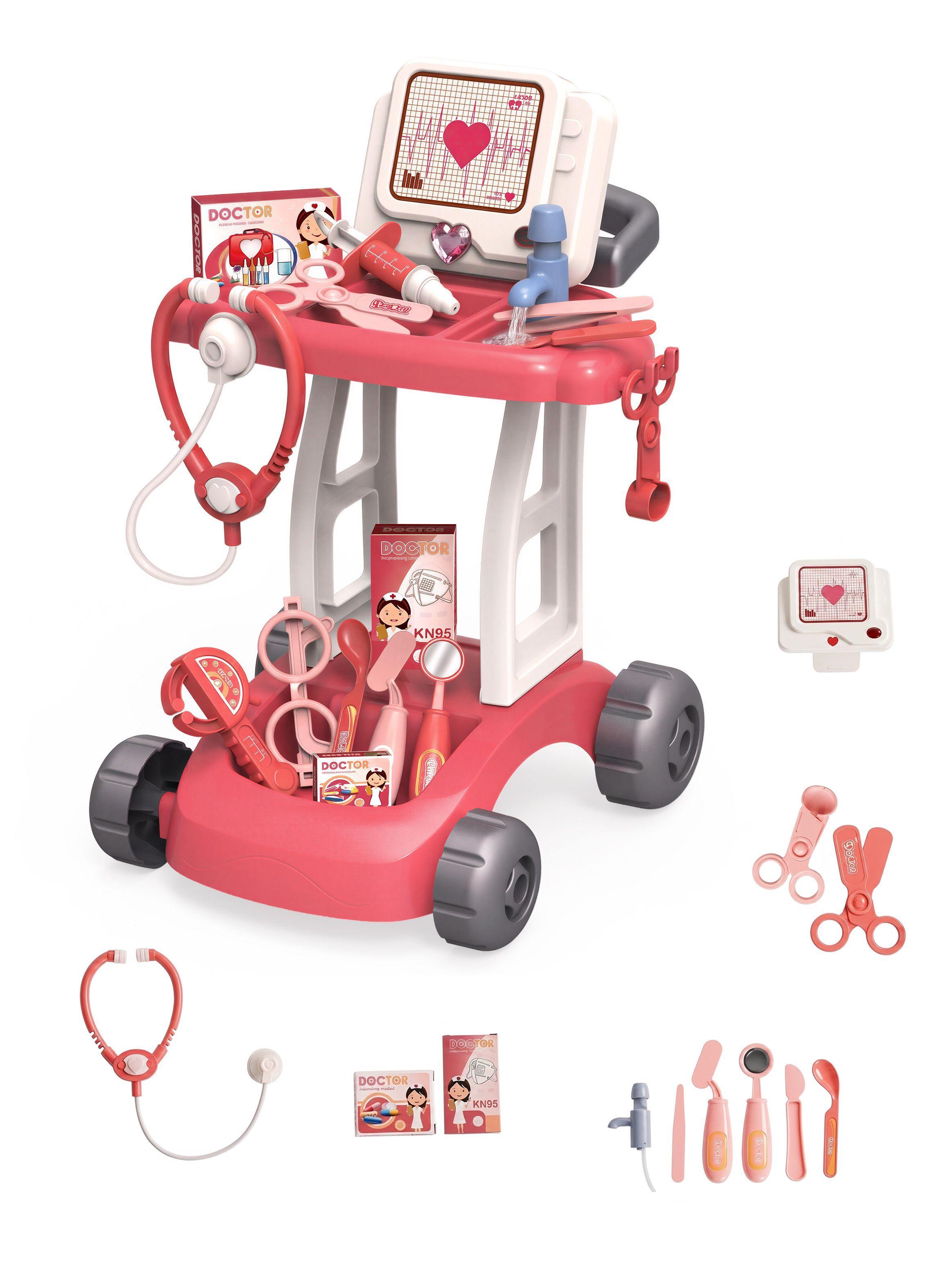 Juguete Carrito M dico Juego Doctor Ni os Luz Agua Sonido 14 Accesorios Rolin-0
