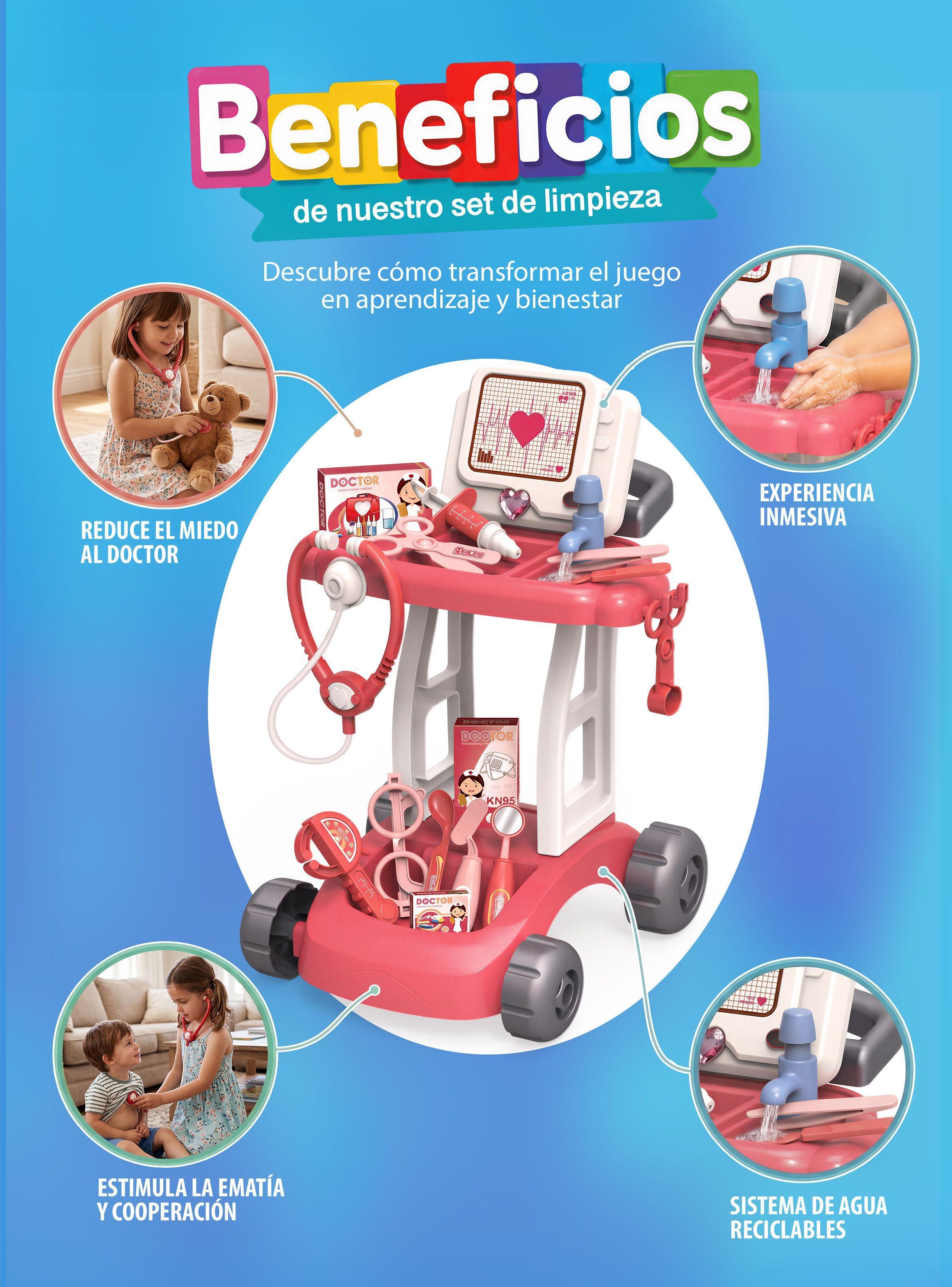 Juguete Carrito M dico Juego Doctor Ni os Luz Agua Sonido 14 Accesorios Rolin-2