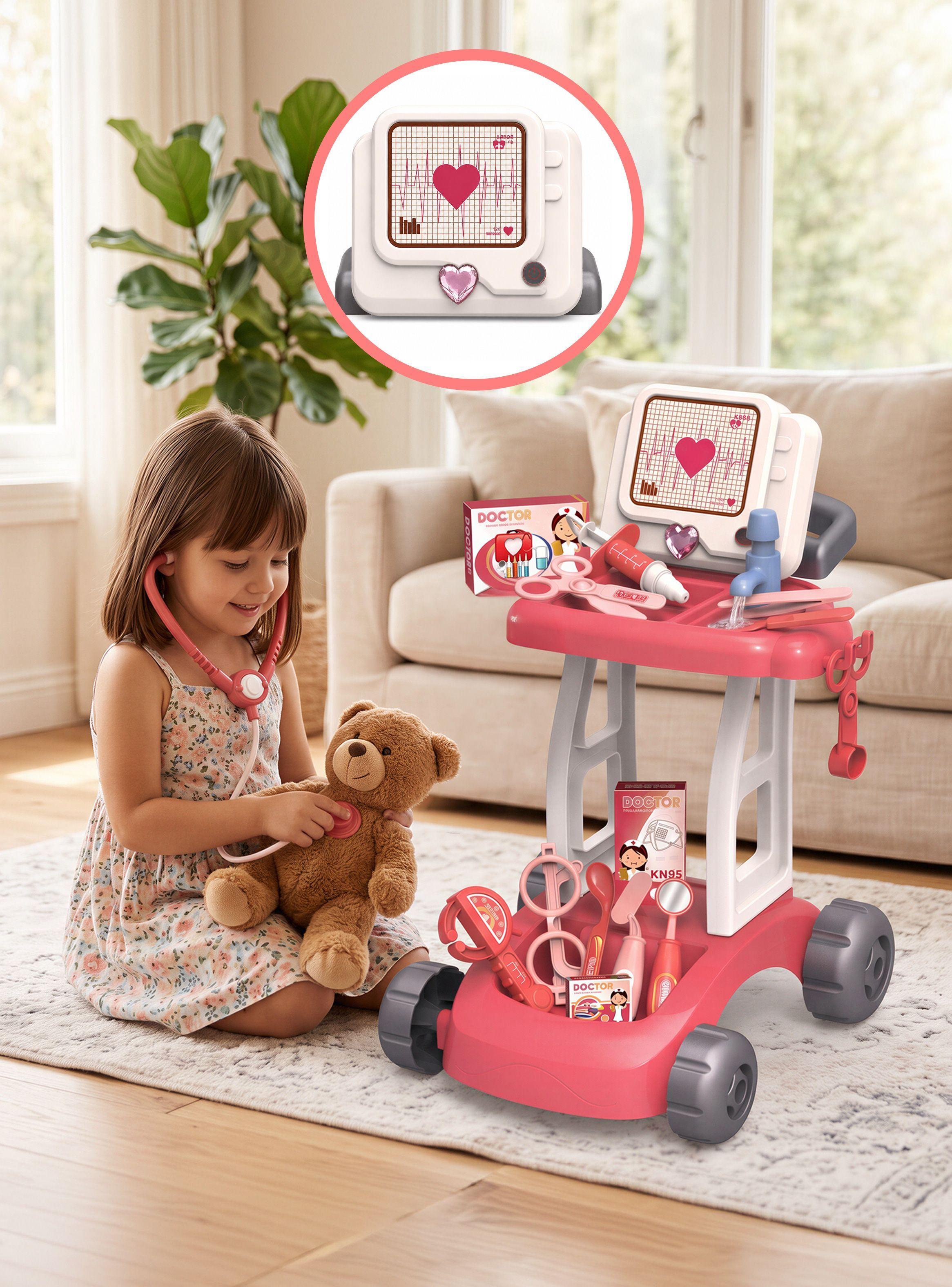 Juguete Carrito M dico Juego Doctor Ni os Luz Agua Sonido 14 Accesorios Rolin-5