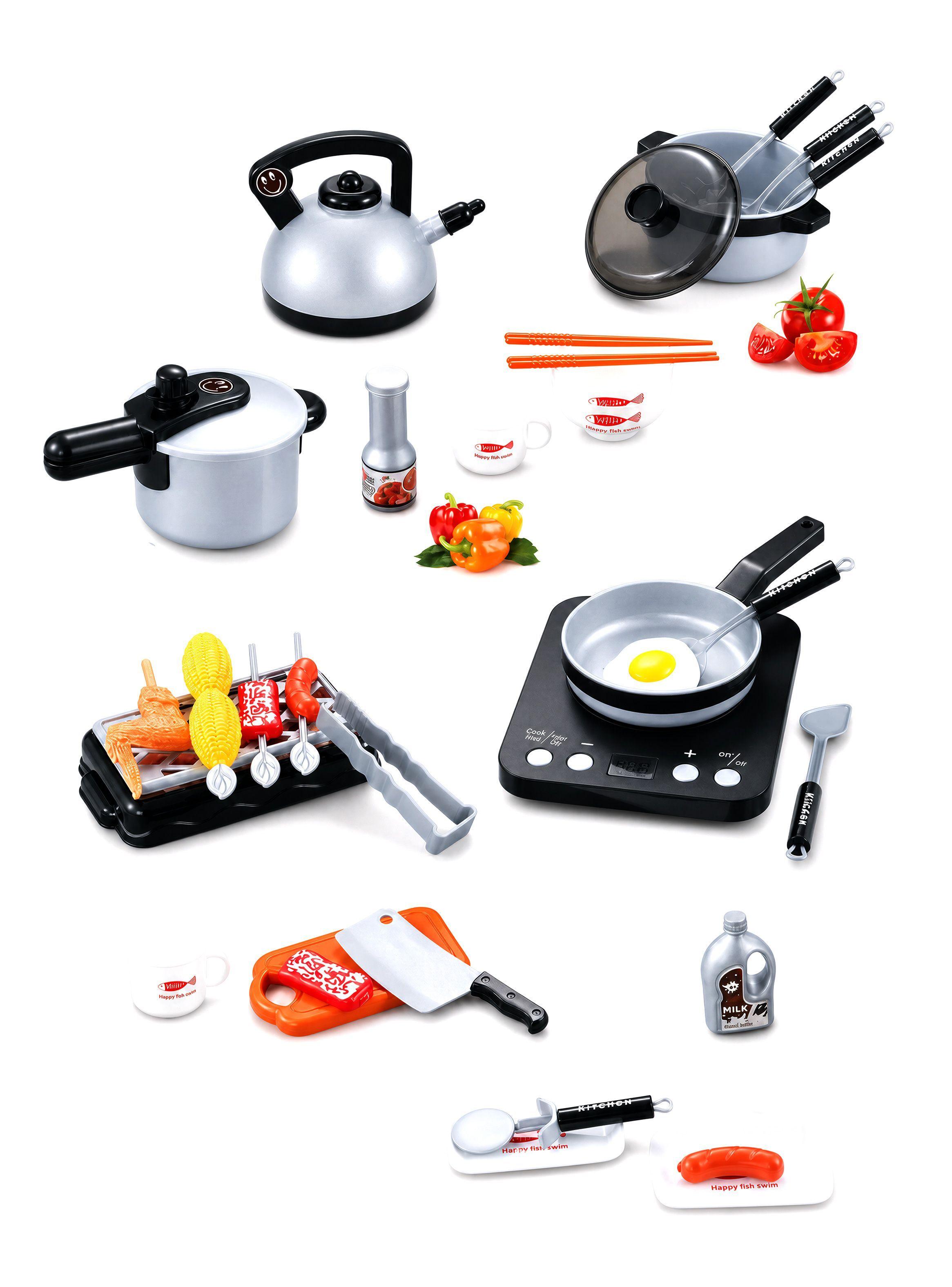 Juego De Cocina De Juguete 36 accesorios Juego de Ni os Home Kitchen Gris-0
