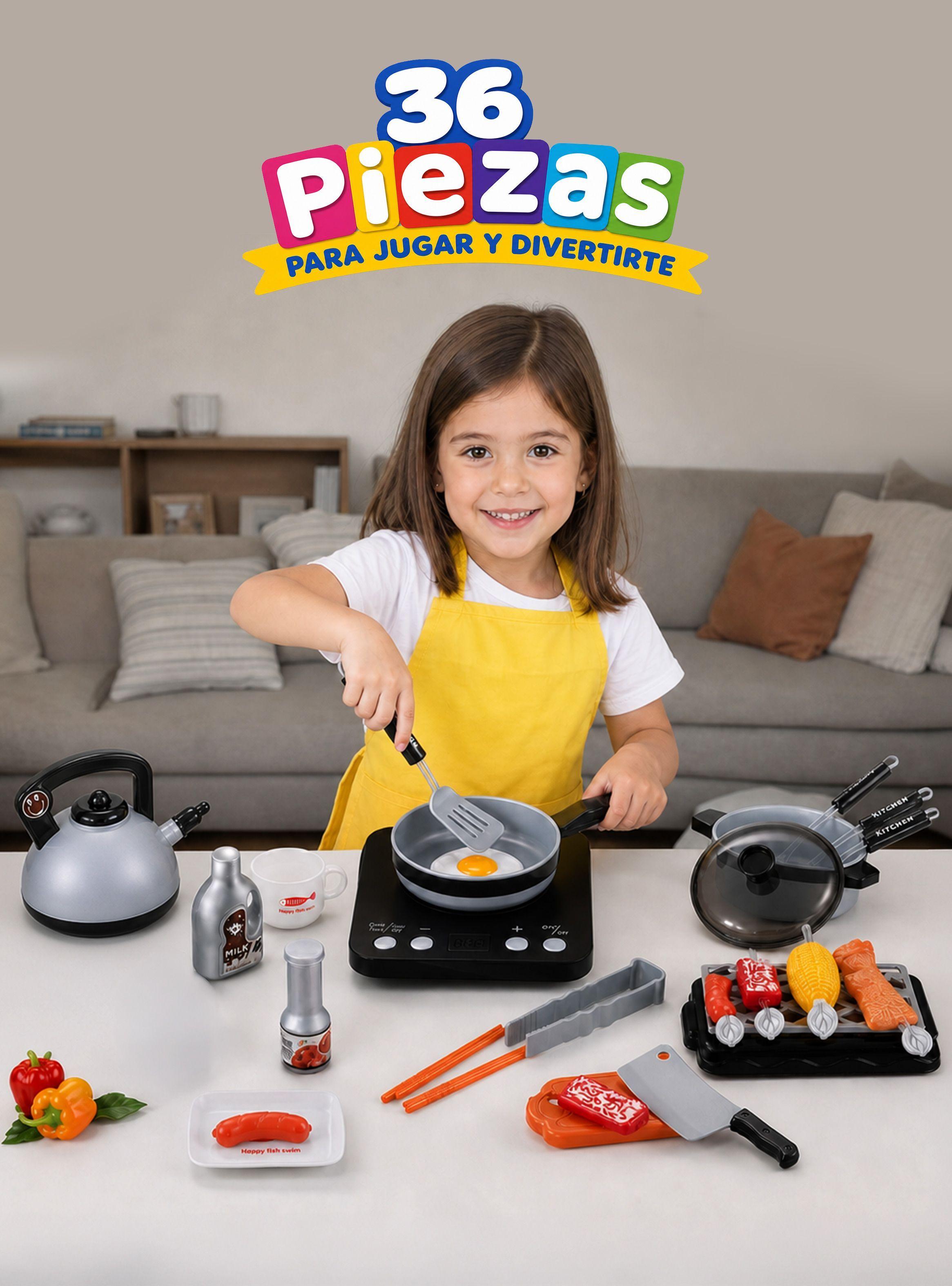 Juego De Cocina De Juguete 36 accesorios Juego de Ni os Home Kitchen Gris-5