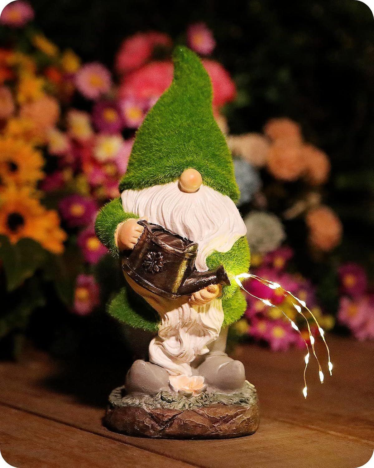 Estatua Gnomo Solar - Regadera Hada-2