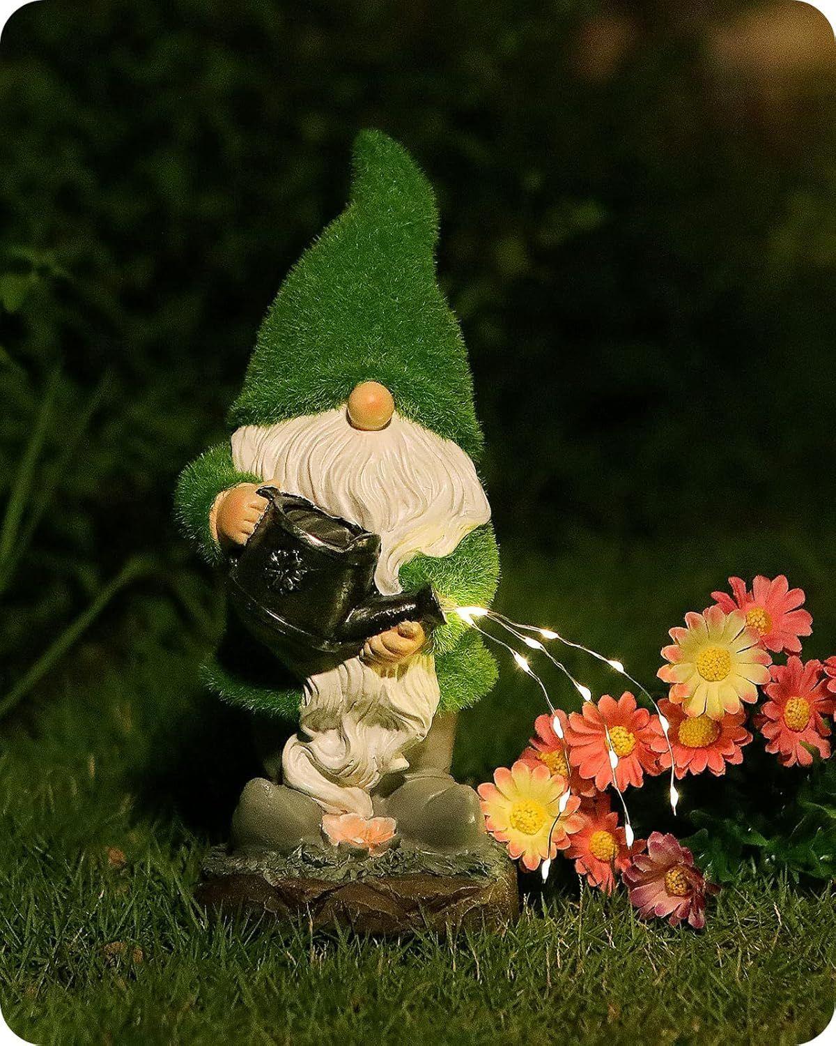 Estatua Gnomo Solar - Regadera Hada-3