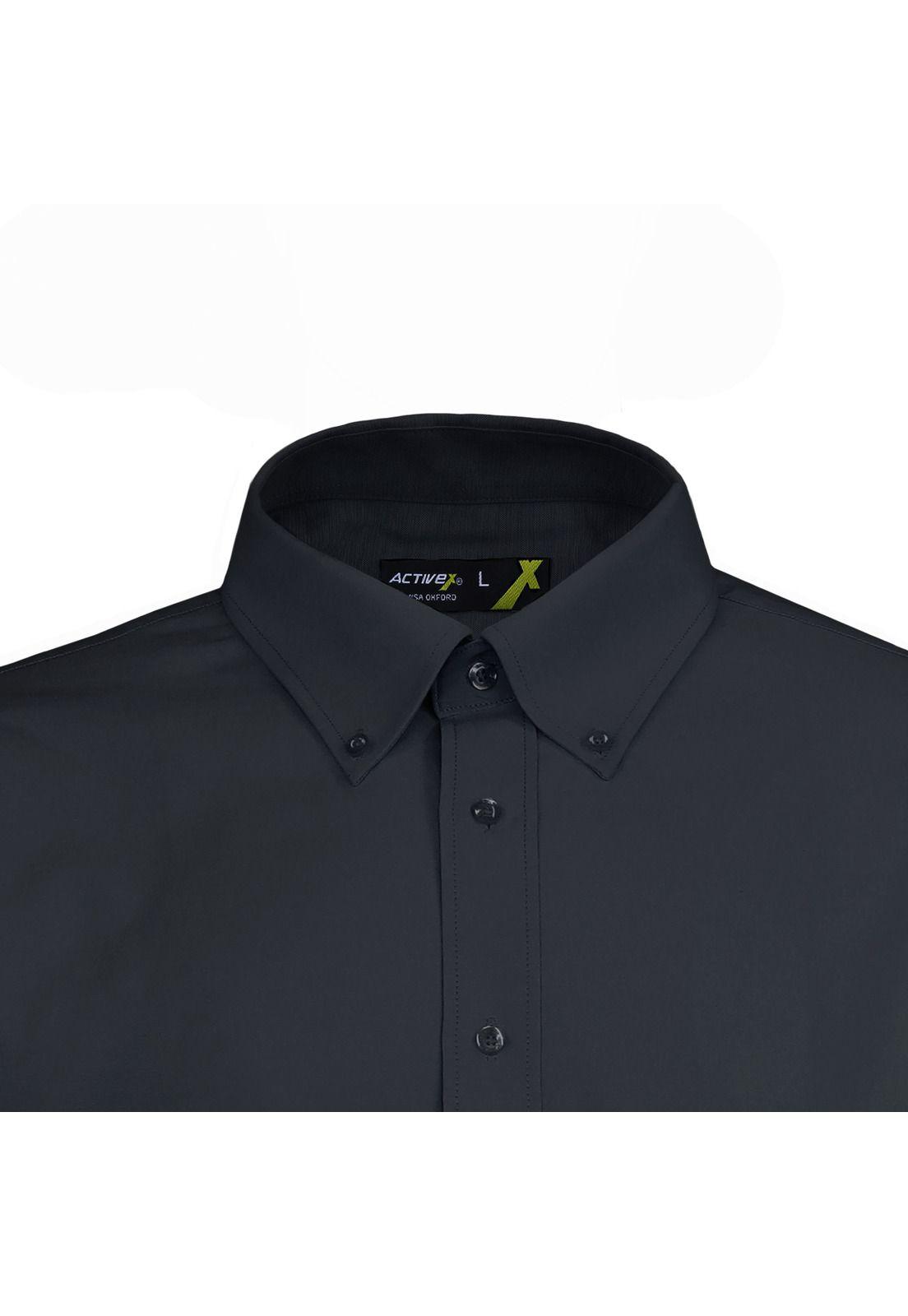 Camisa Trevira Negra Manga Larga Activex-3