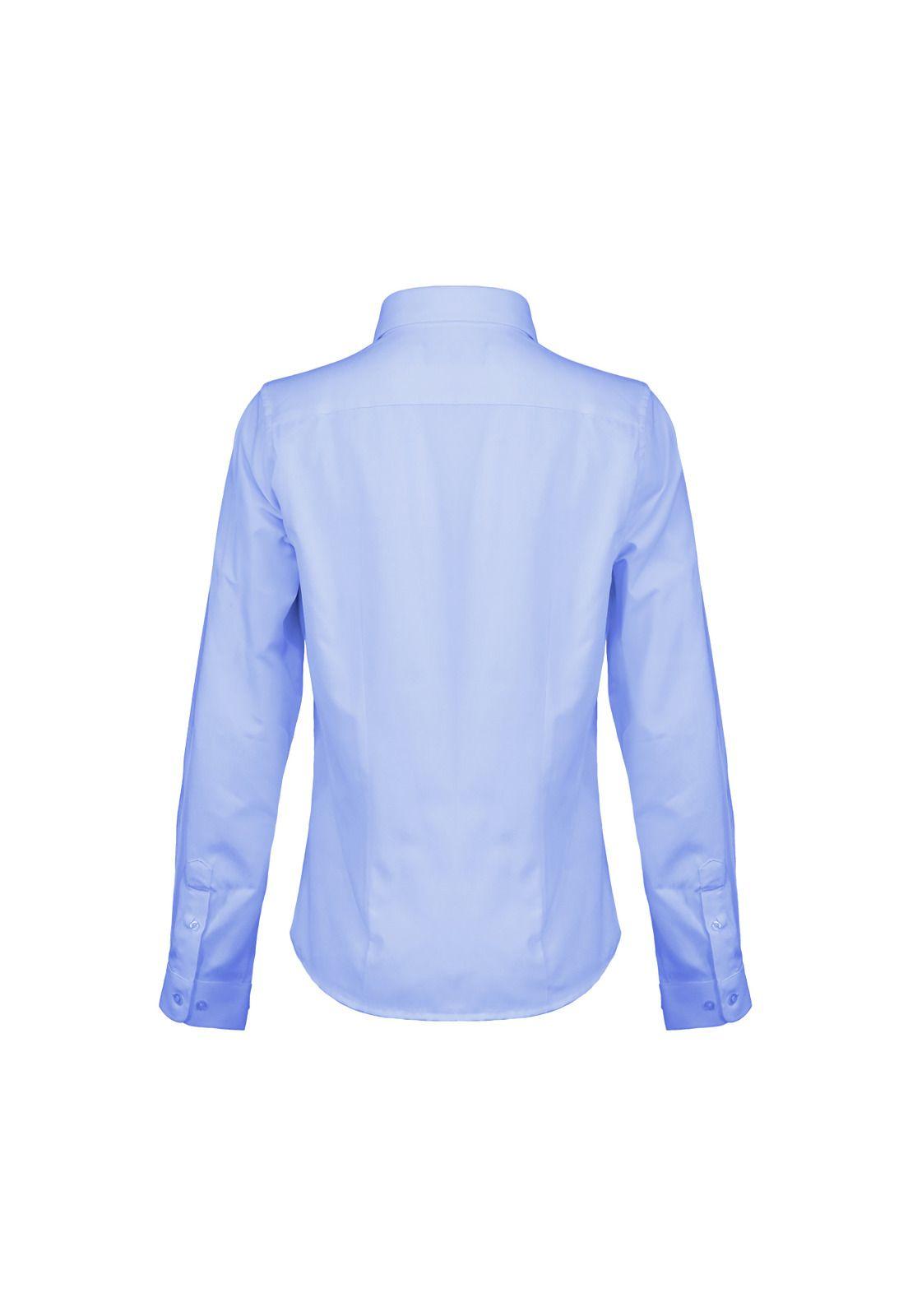 Blusa Oxford Manga Larga Celeste UPF 20-0