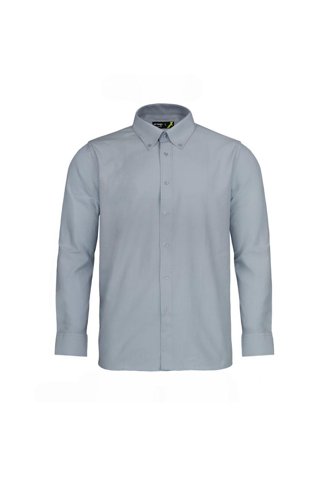 Camisa Oxford Manga Larga Gris UPF 20-0