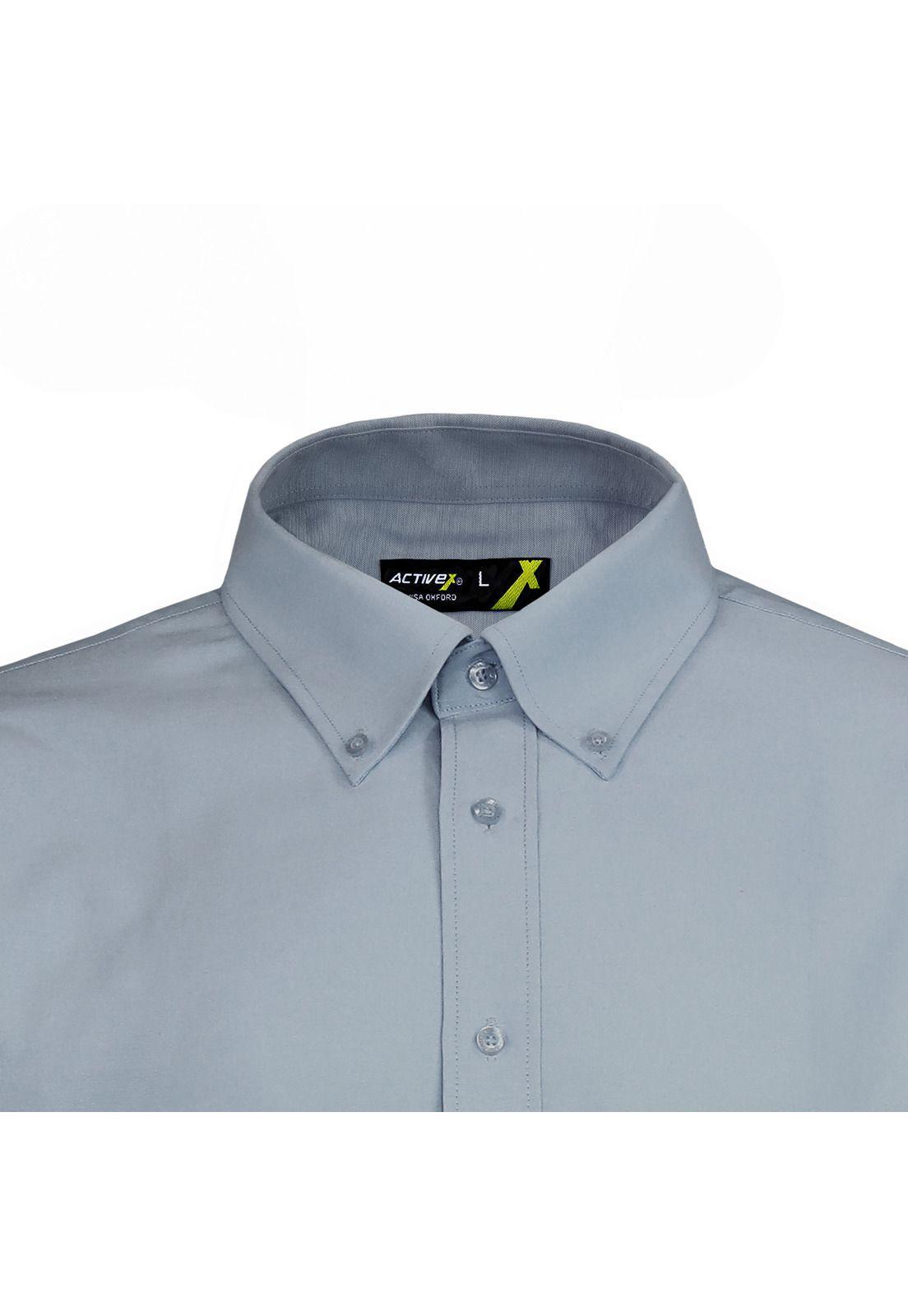 Camisa Oxford Manga Larga Gris UPF 20-3