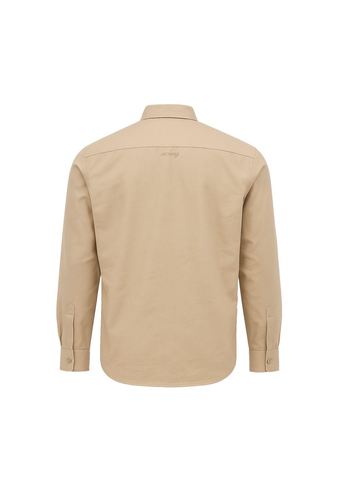 Camisa Activex Gabardina 80/20 UV Beige-1