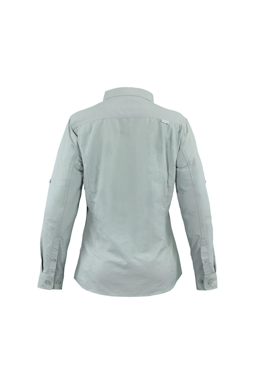 Blusa Manga Larga Outdoor Cuello camisero Mujer verde W2100 -1