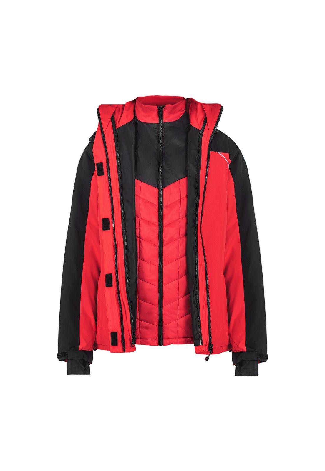 Parka 3 en 1 Rojo/Negro Mujer Z-4000-1