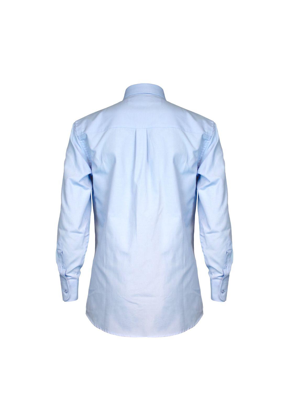 Camisa Oxford Manga Larga Celeste UPF 20-1
