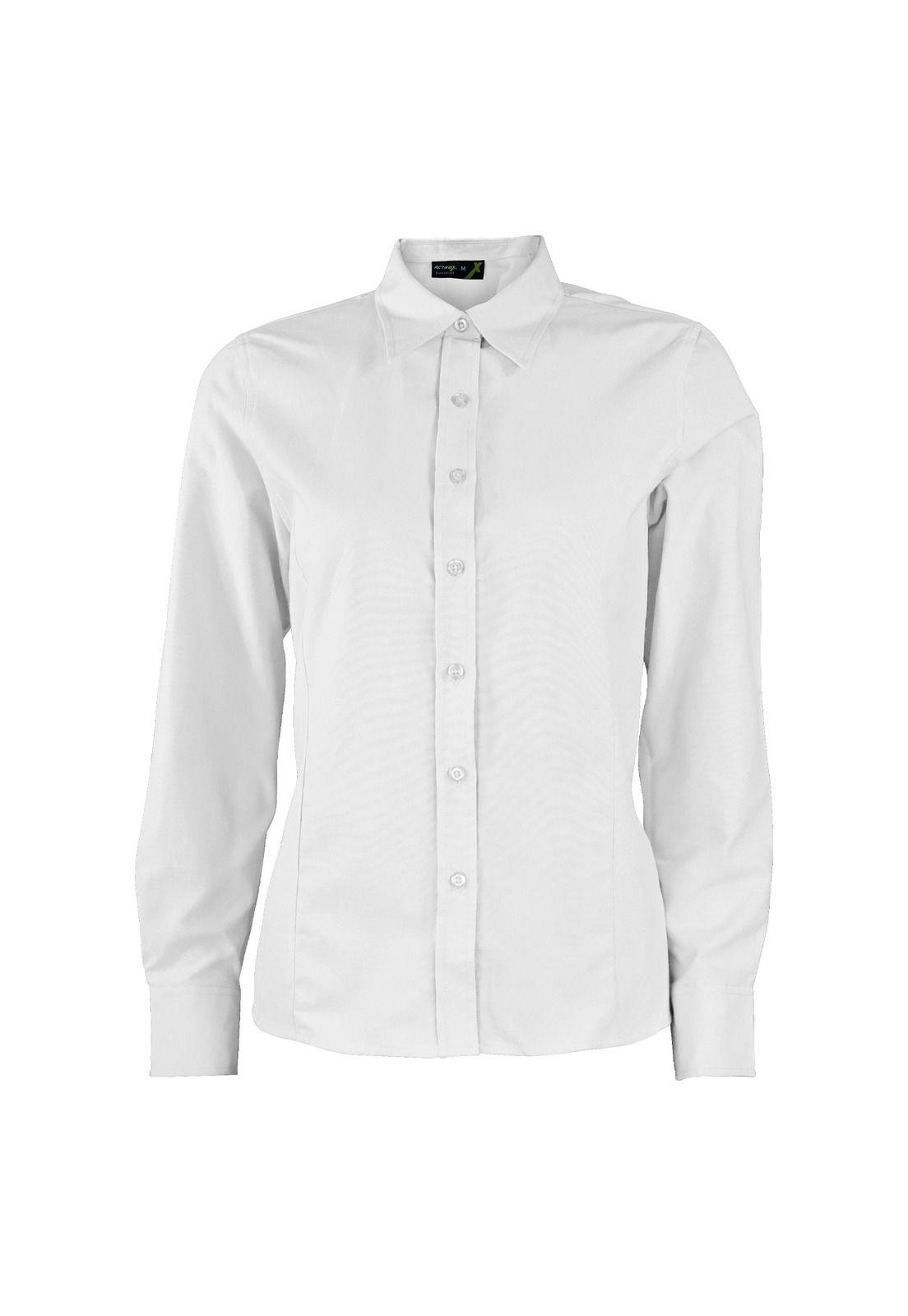 Blusa Oxford Manga Larga Blanca UPF 20-0