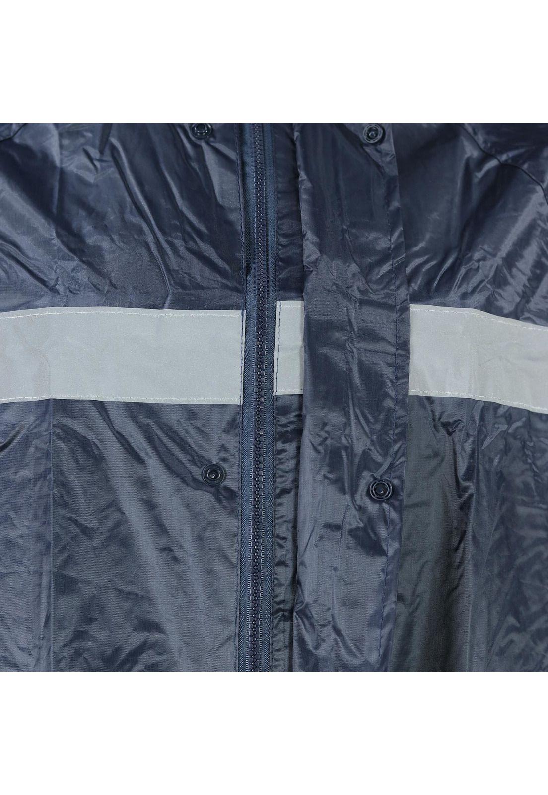 Traje Para Lluvia Azul Con Cinta Reflectante-3