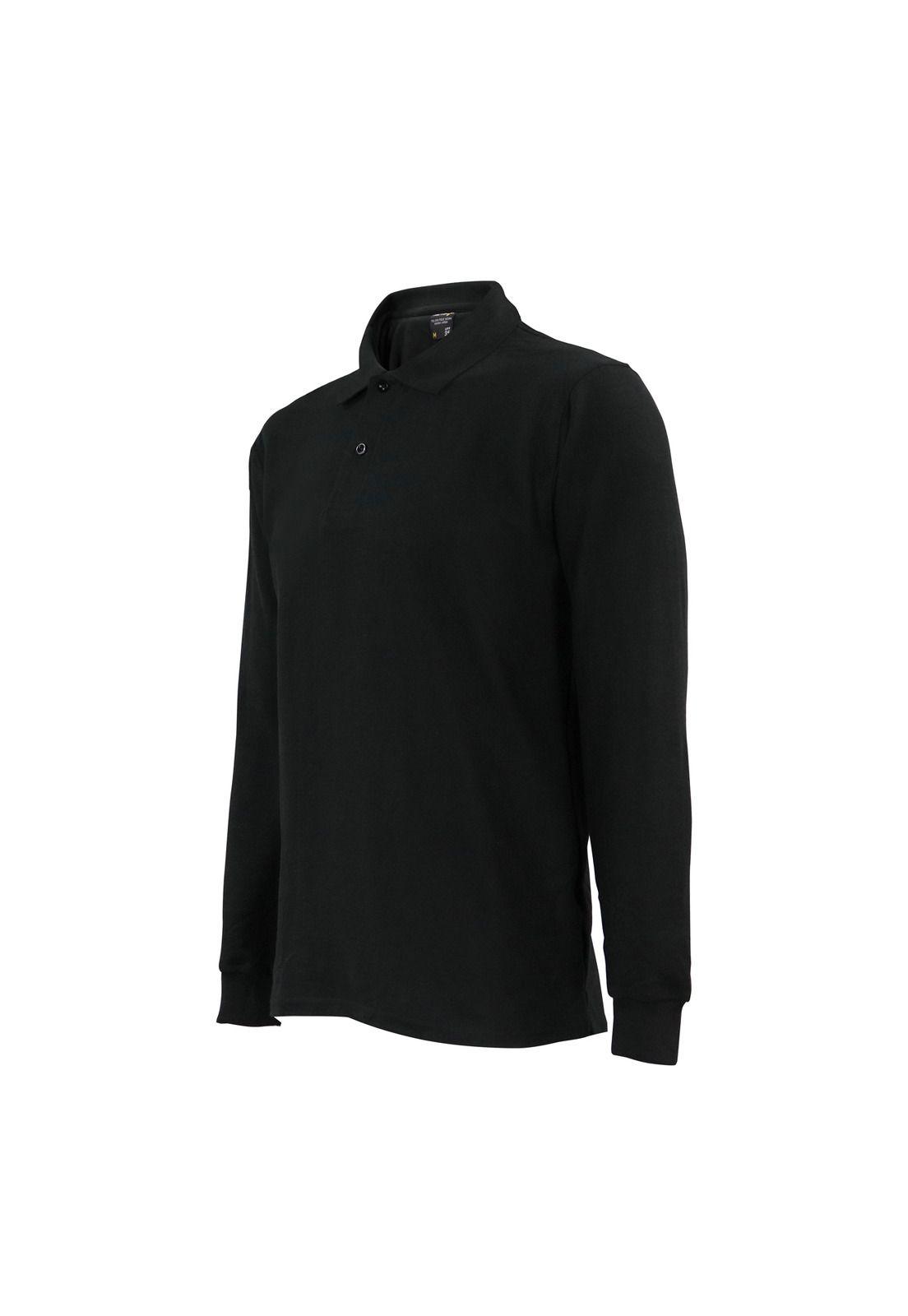 polera pique negra manga larga UPF 40-1