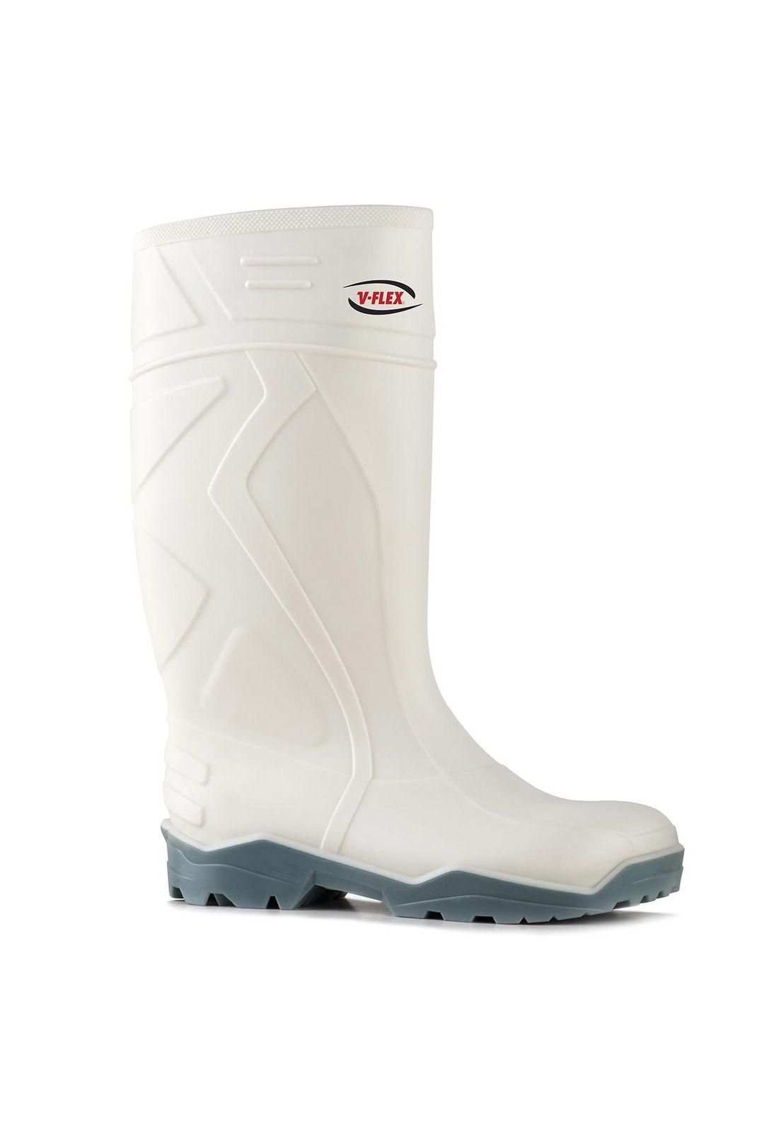 Bota PVC 933 Punta y Plantilla de Acero Blanca Para Lluvia-0