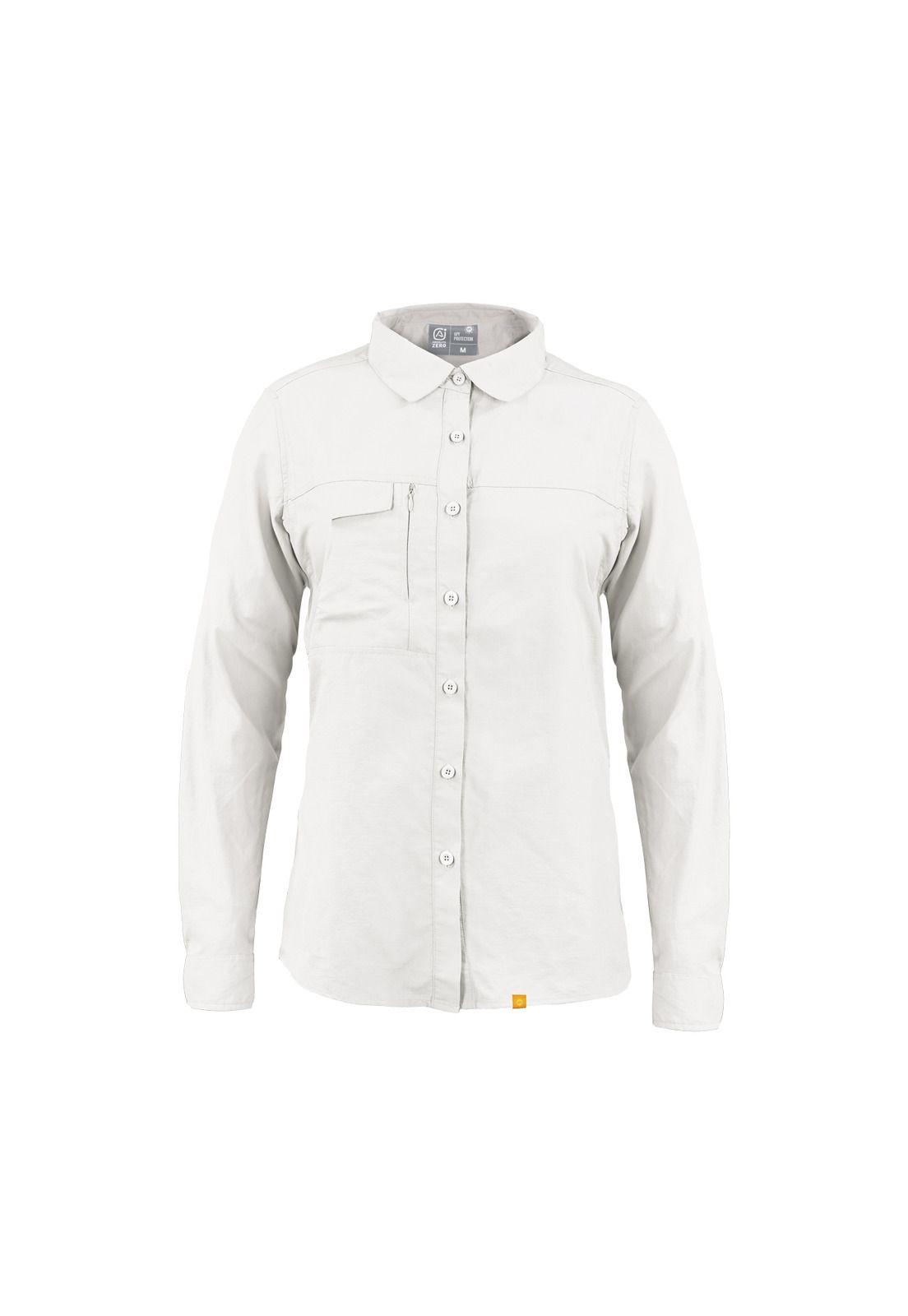 Blusa Outdoor Mujer Lightwind Ripstop Blanco Invierno UV-0