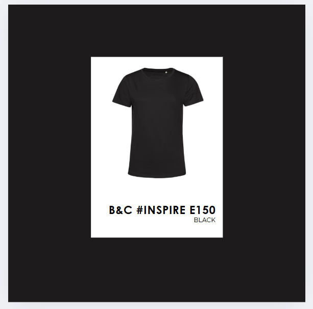 Polera Orgánica 100% Algodón Vegano #E150 Mujer Negro B&C-2