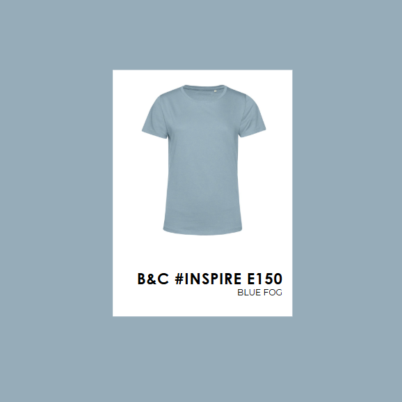 Polera Orgánica 100% Algodón Vegano #E150 Mujer Celeste B&C-3