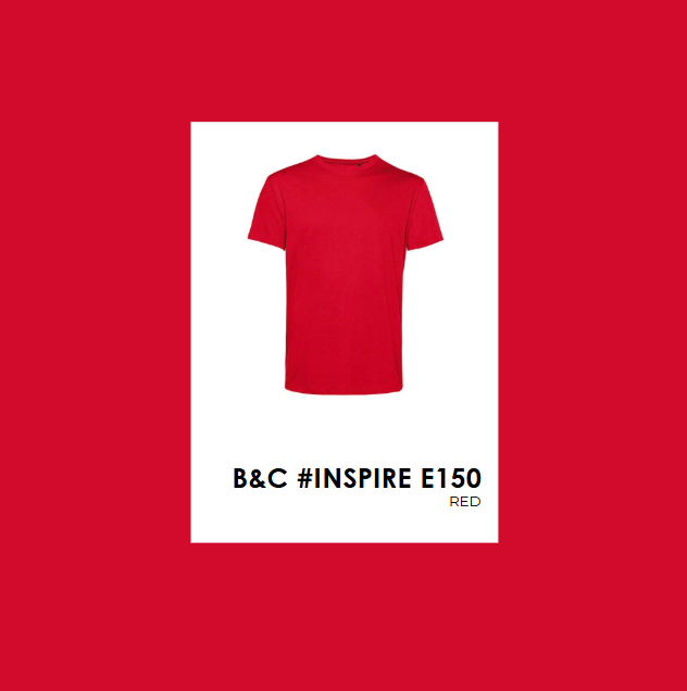 Polera Orgánica 100% Algodón Vegano E150 Hombre Rojo B&C-2