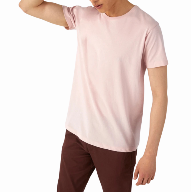 Polera Orgánica 100% Algodón Vegano #E150 Hombre Rosado B&C-0