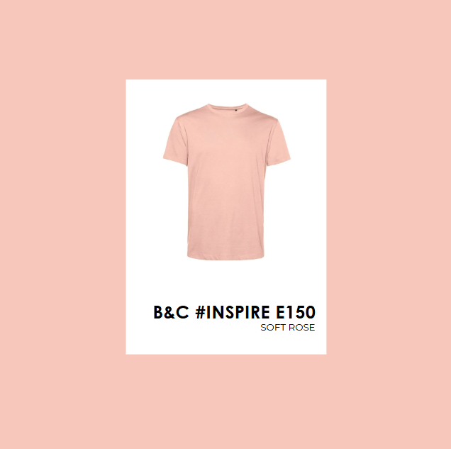 Polera Orgánica 100% Algodón Vegano #E150 Hombre Rosado B&C-1