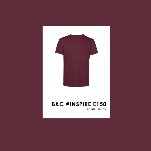 Polera Orgánica 100% Algodón Vegano E150 Burdeos Hombre B&C-2
