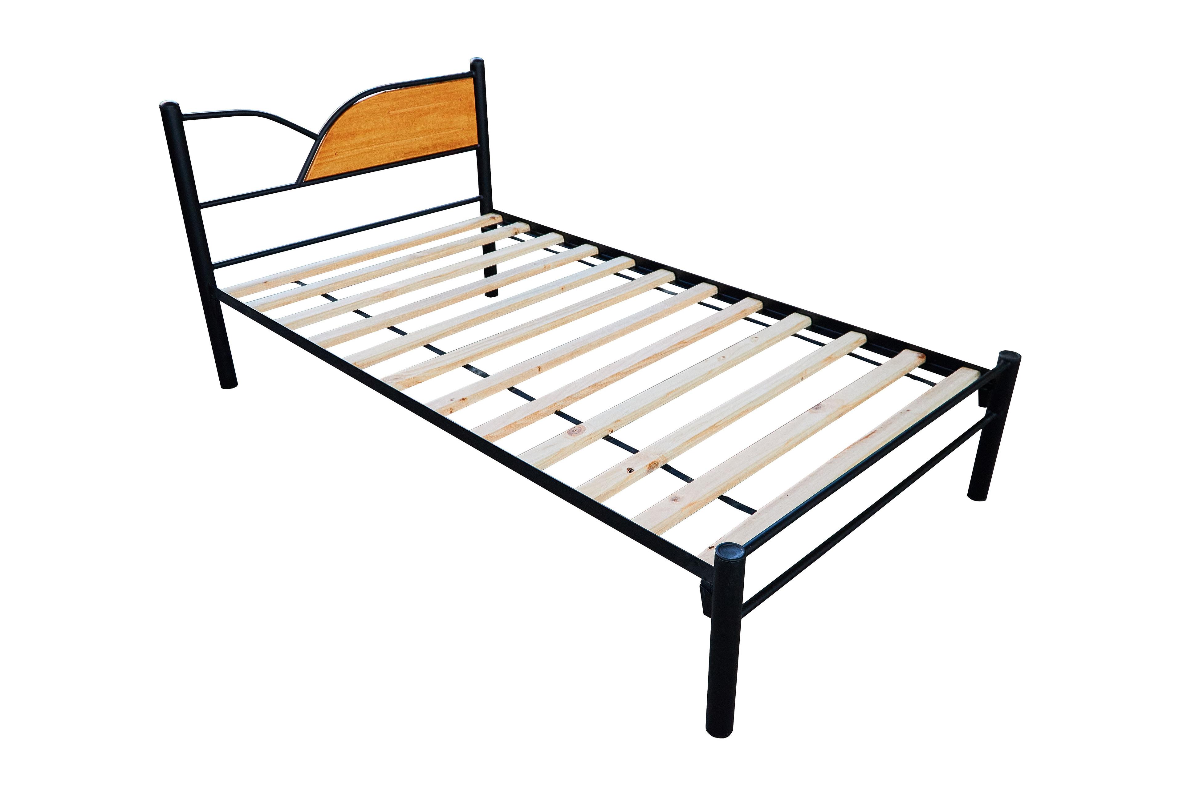 Cama Metal Madera 1.5 Plaza Taucu-1