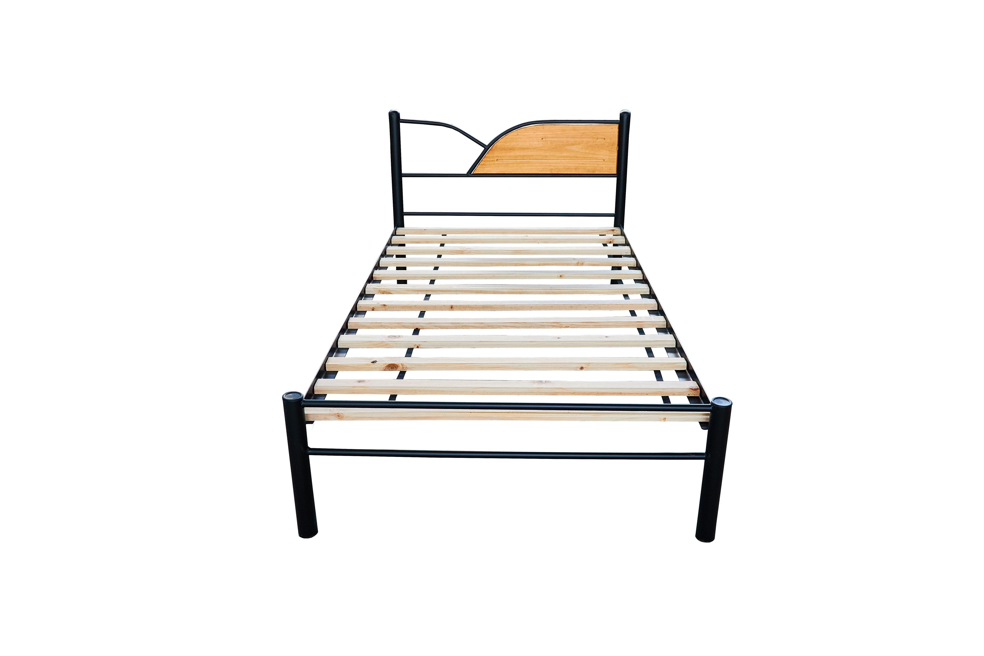 Cama Metal Madera 1.5 Plaza Taucu-0