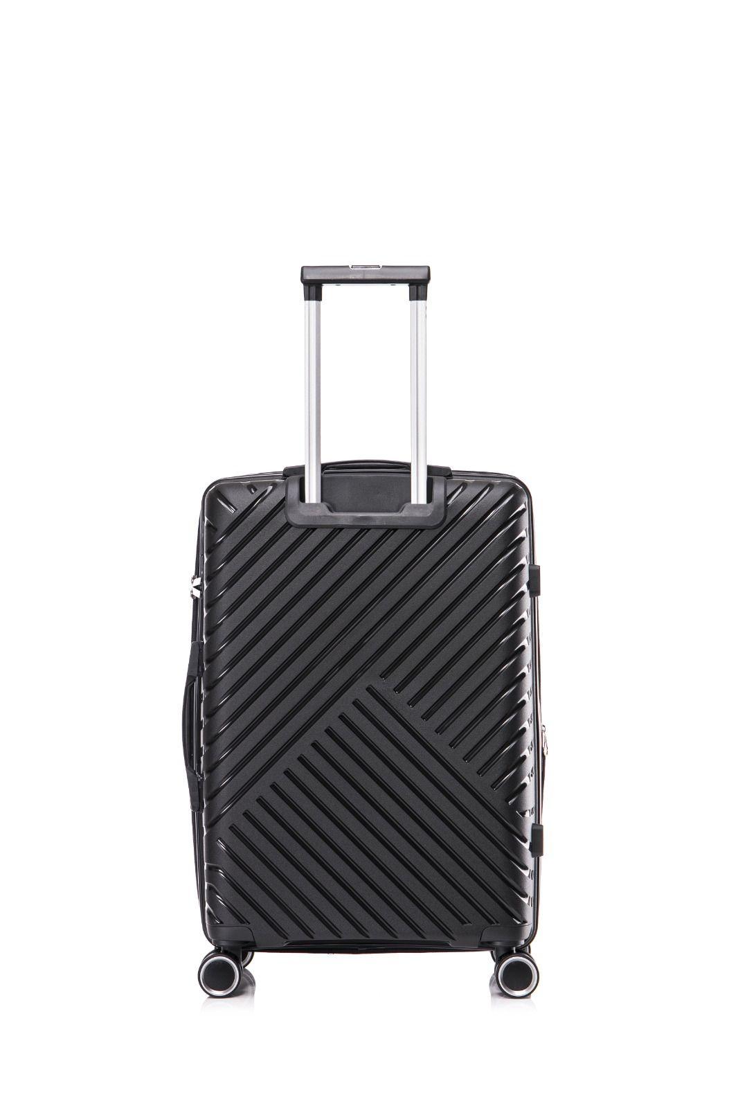 MALETA KIPPI NEGRA MEDIANA (M) AUCKLAND CON EXPANDIBLE TSA 8 RUEDAS POLIPROPILENO-1