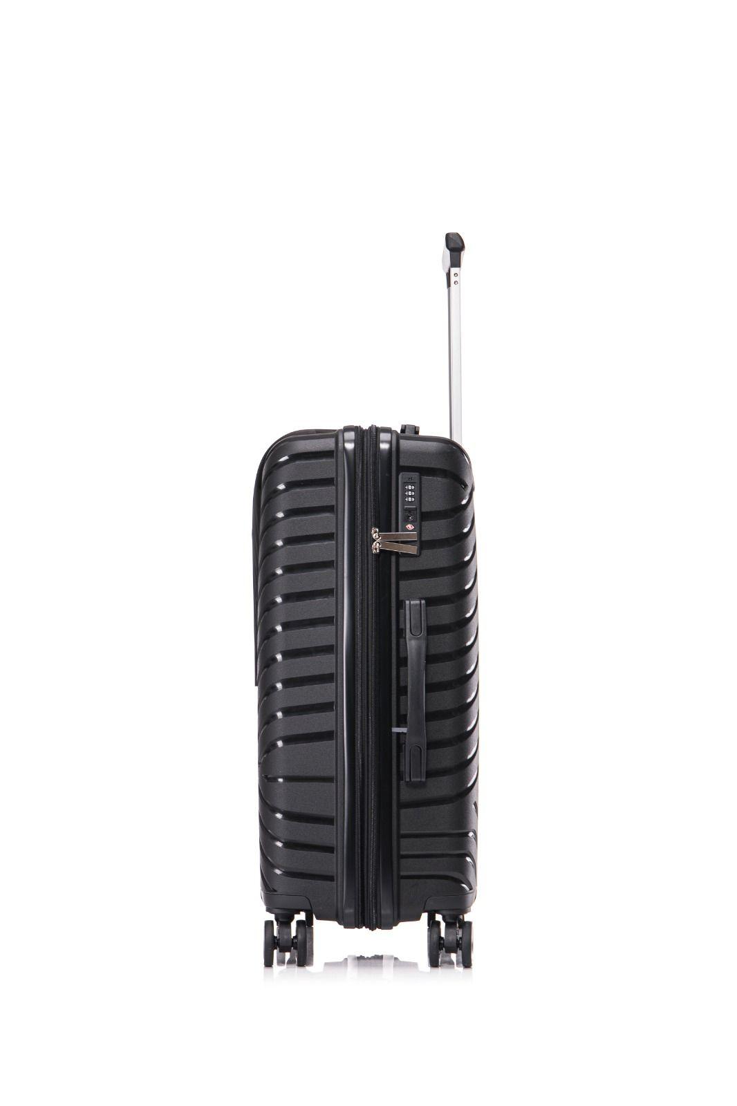 MALETA KIPPI NEGRA MEDIANA (M) AUCKLAND CON EXPANDIBLE TSA 8 RUEDAS POLIPROPILENO-2