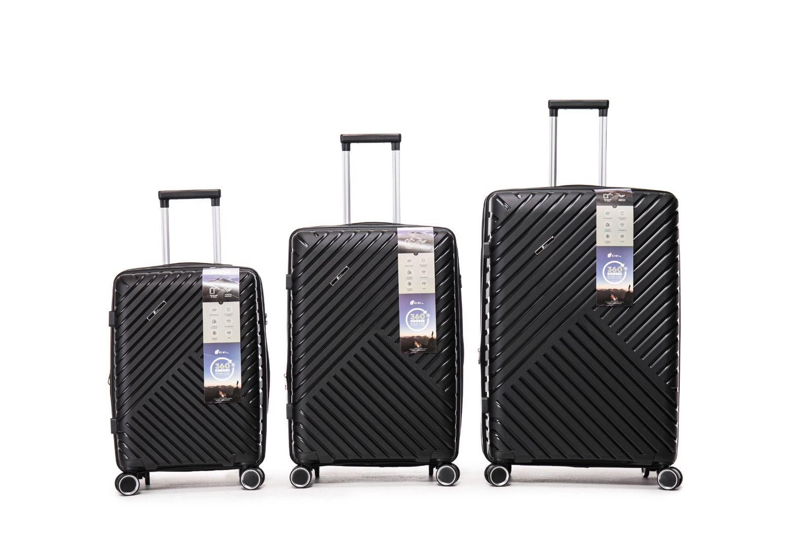 MALETA KIPPI NEGRA MEDIANA (M) AUCKLAND CON EXPANDIBLE TSA 8 RUEDAS POLIPROPILENO-3
