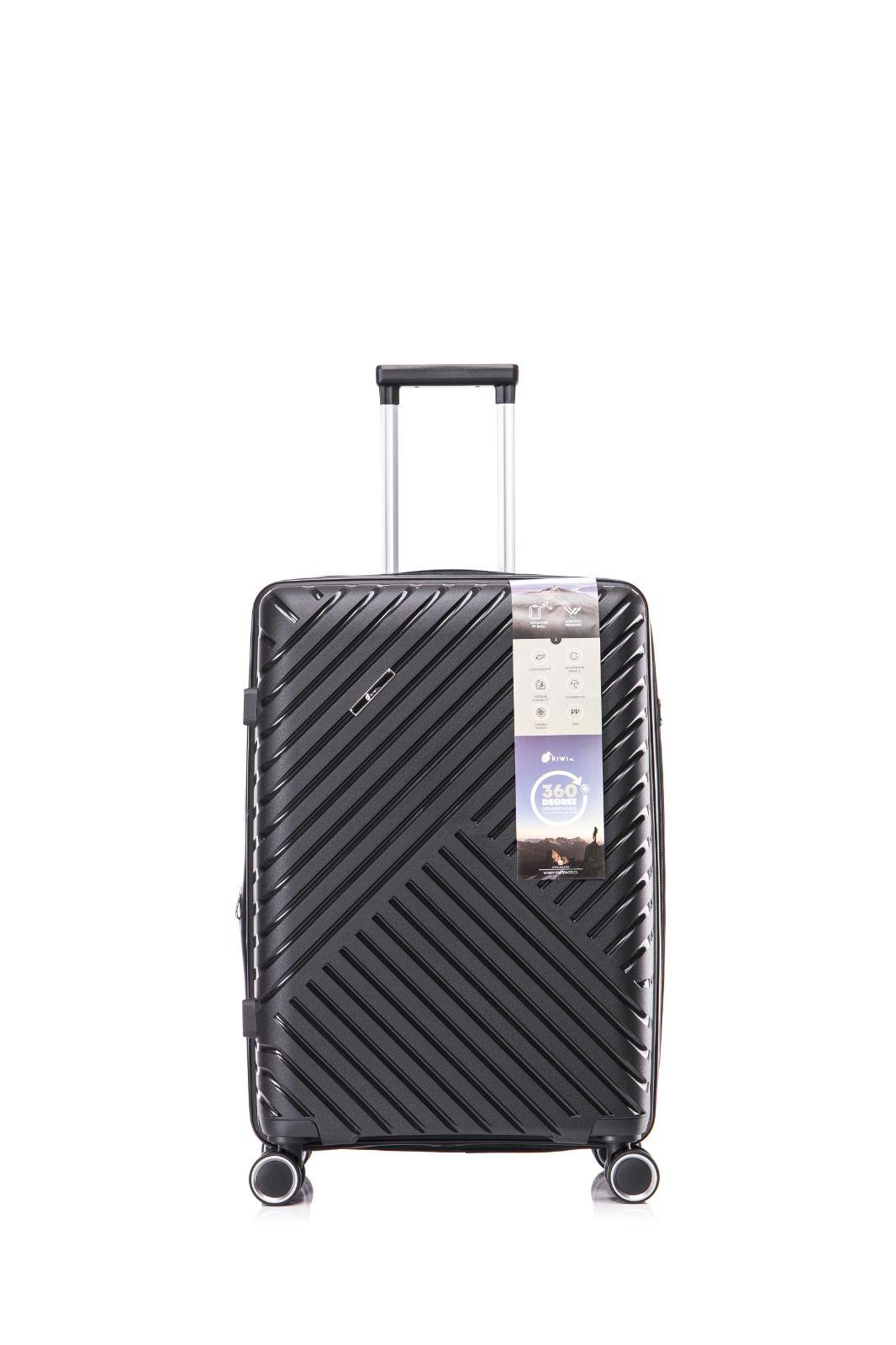 MALETA KIPPI NEGRA GRANDE (L) AUCKLAND CON EXPANDIBLE TSA 8 RUEDAS POLIPROPILENO-0