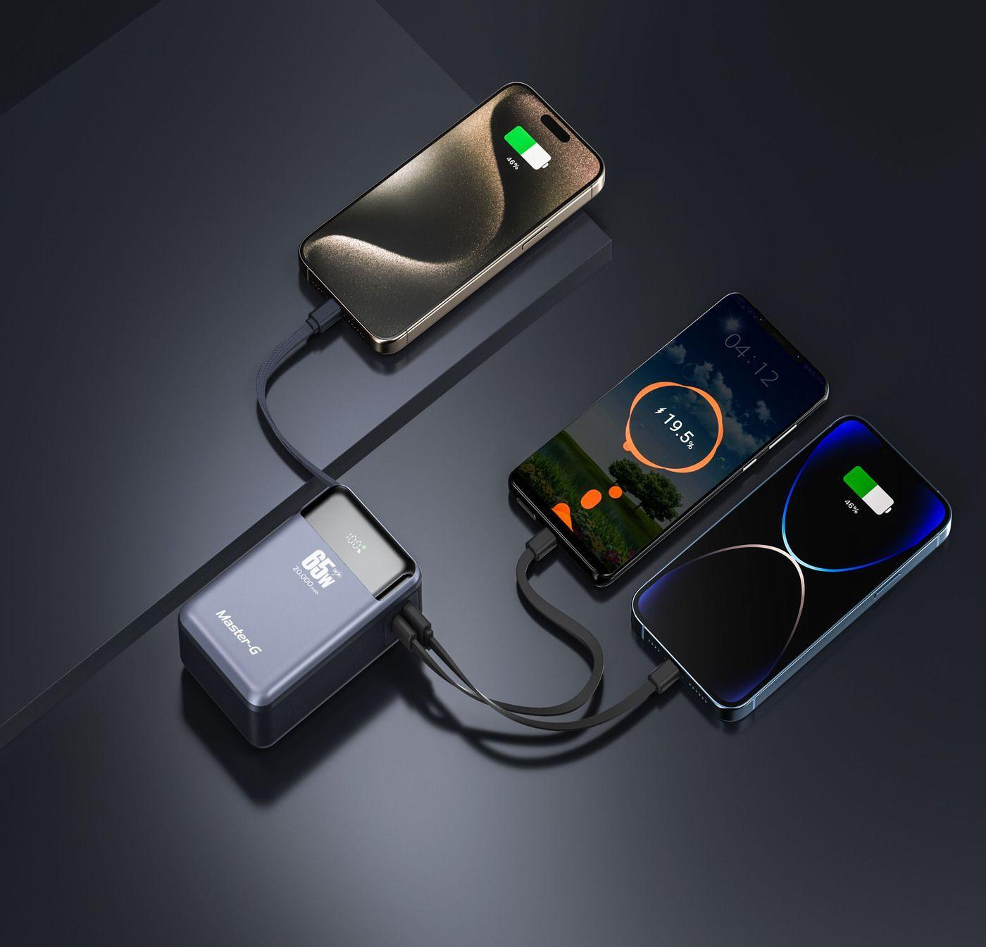 Bateria Externa Power Bank 20000 Mah 65W Master G-3