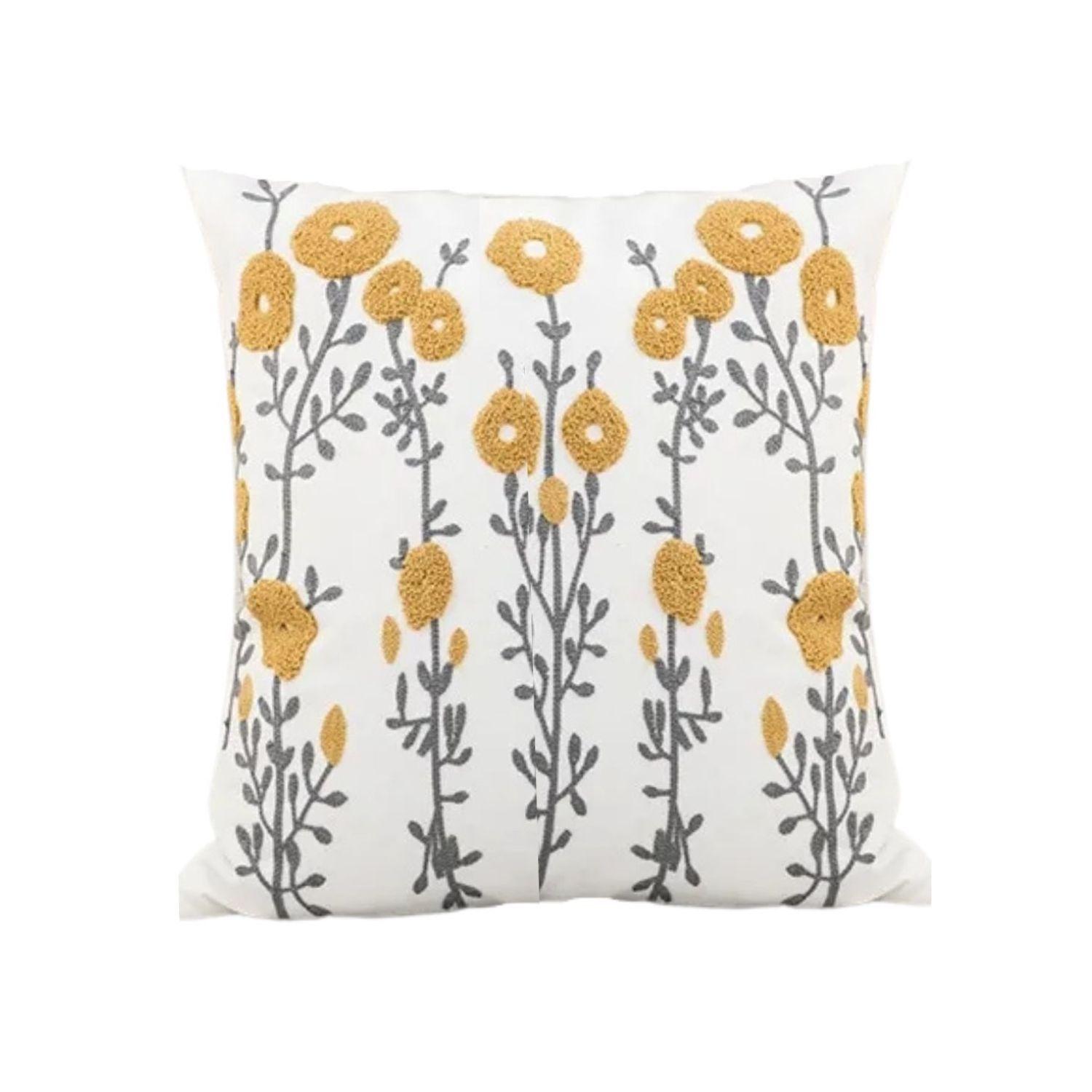 Funda Bordada Flores Amarillas-0