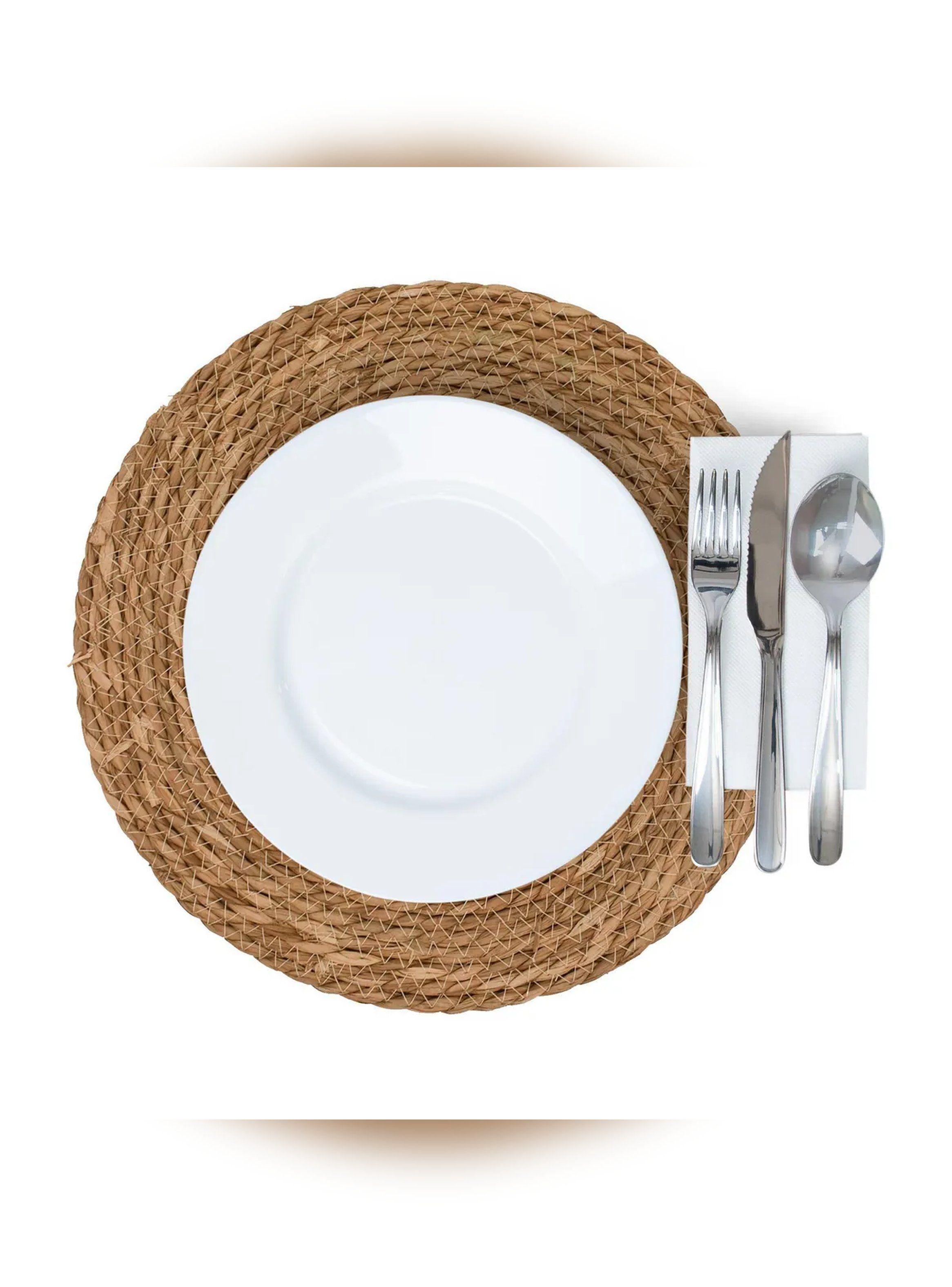 Individual Redondo Tejido Fibra Natural 36 cm Beige-4