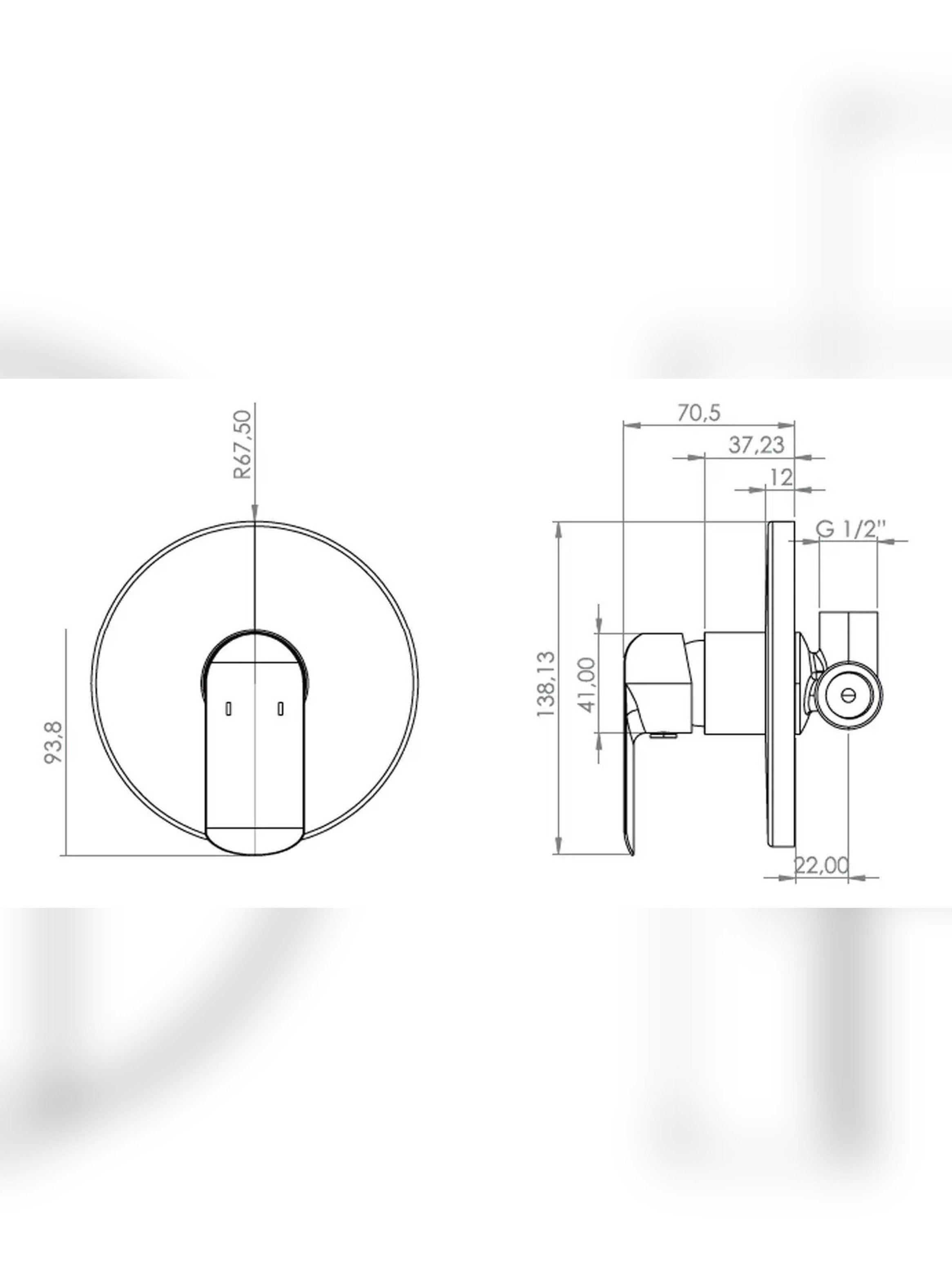 Monomando Llave Grifo Empotrado Para Ducha Priego Stretto-6
