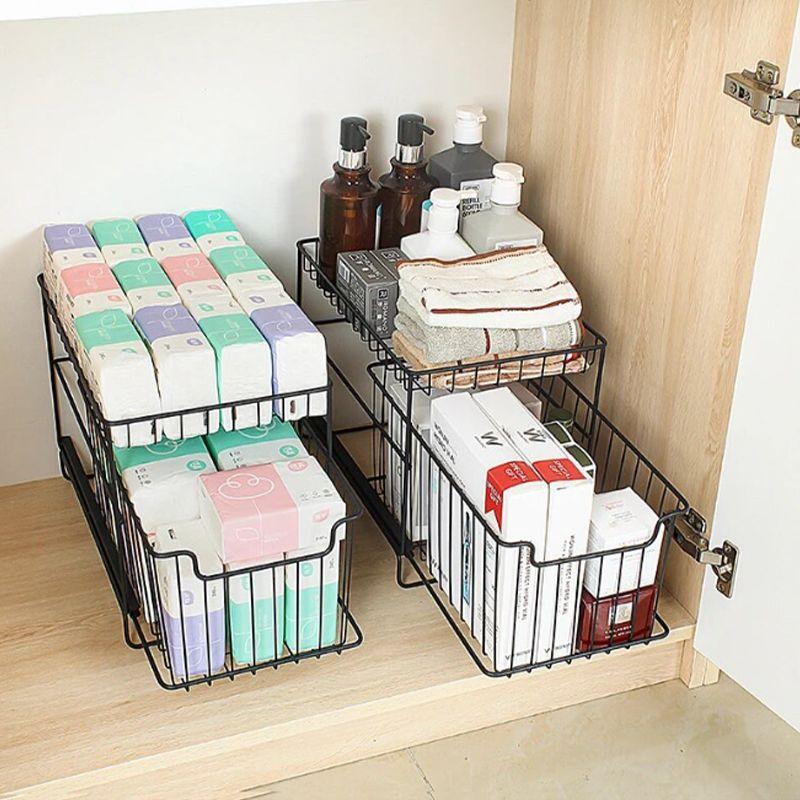 Canasto Organizador Multiusos Con Riel Cocina/baño/living-4