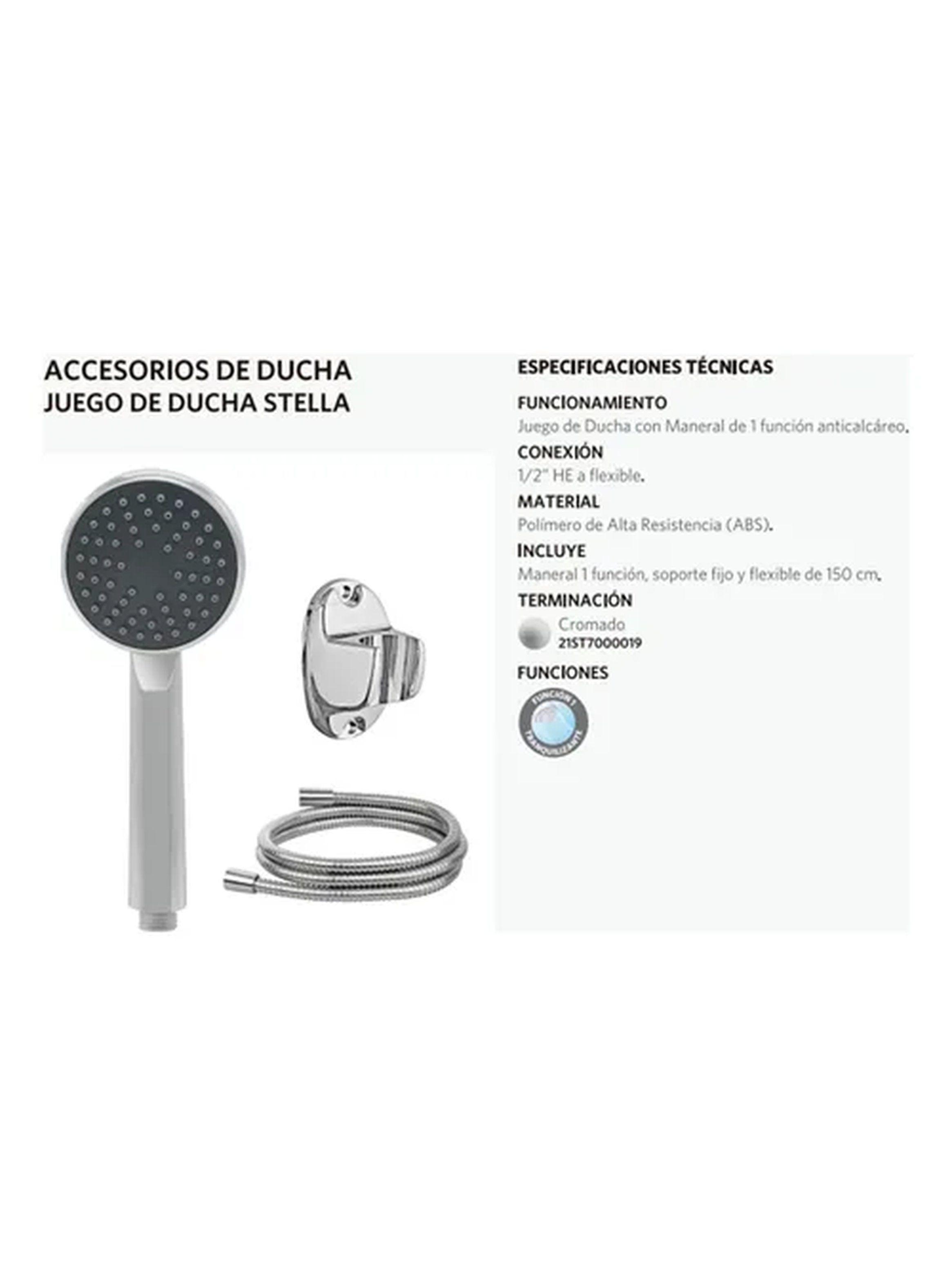 Juego de Ducha Cromado 1.5m Stretto Stella-2