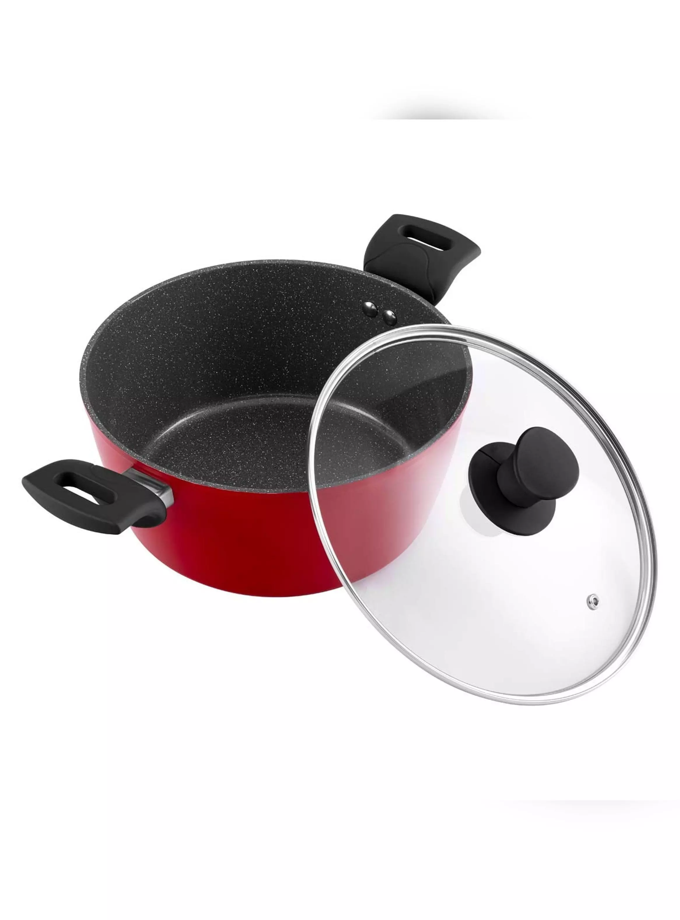 Batería Cocina Thomas TH-MB07RN 7 Piezas Ollas Sartén Rojo-2