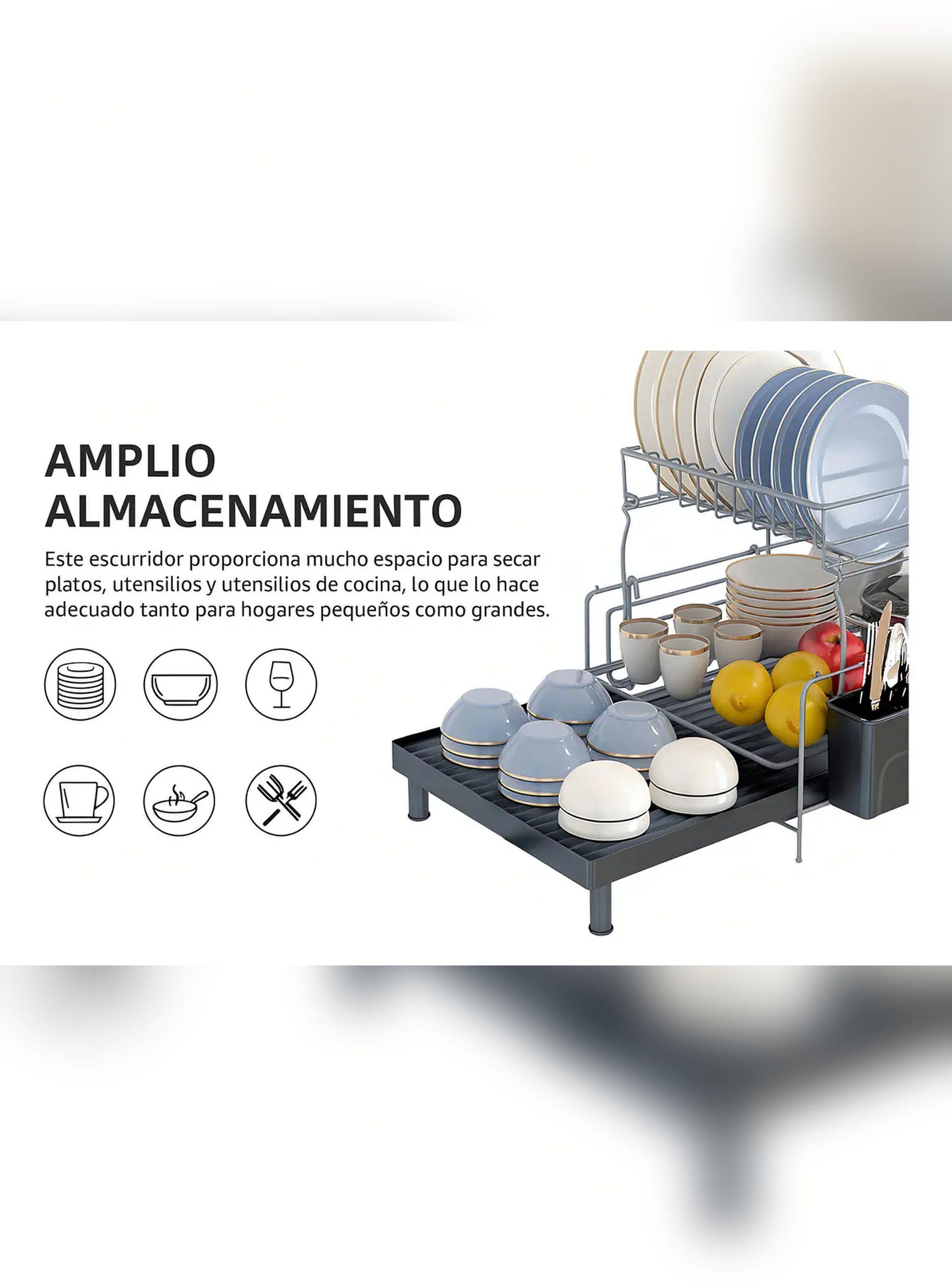 Secaplatos De Acero al Carbono Bandeja Extensible 2 Niveles-2
