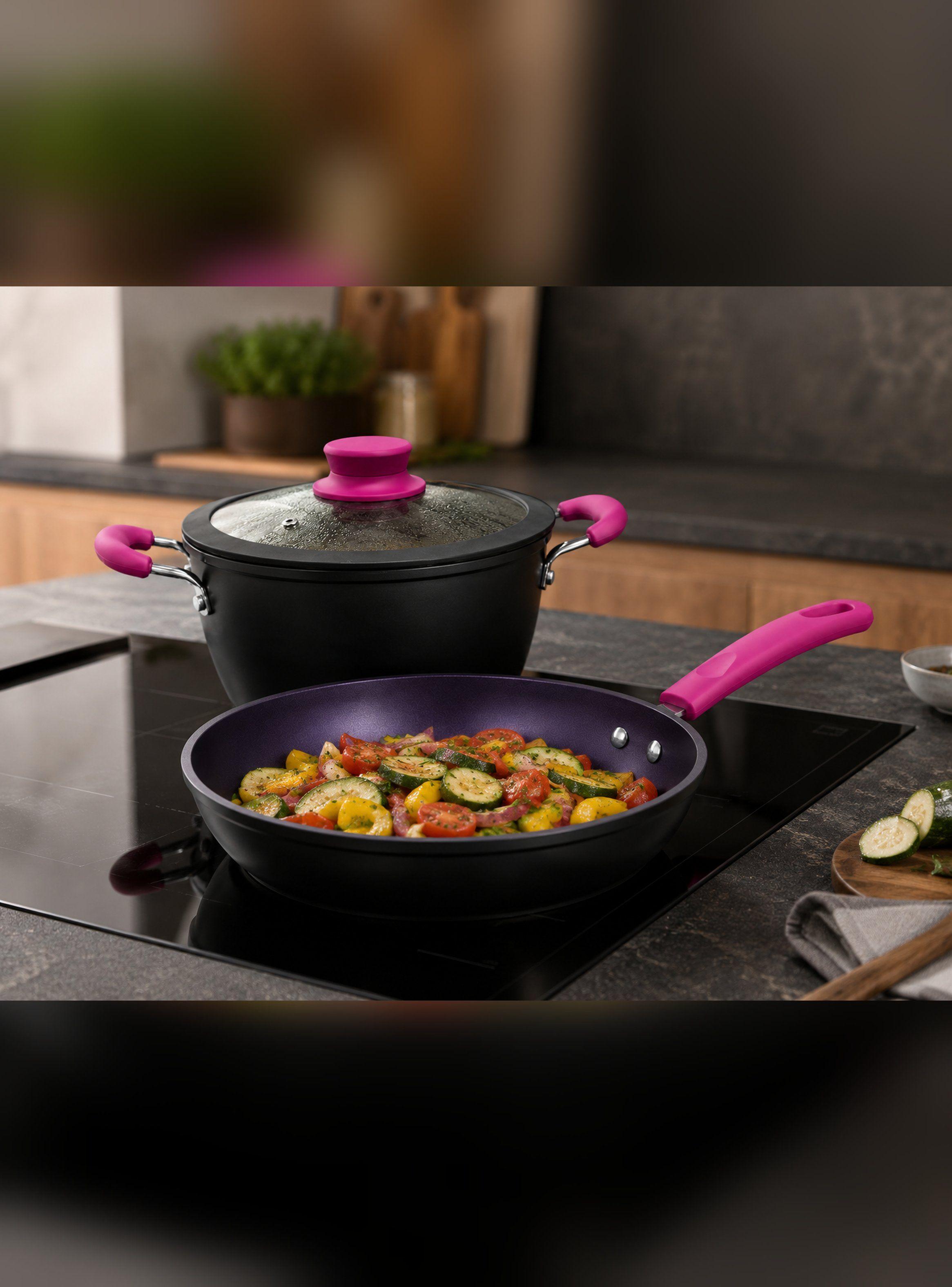 Batería Antiadherente De Cocina 7 Piezas Línea Cherry Vitta-3