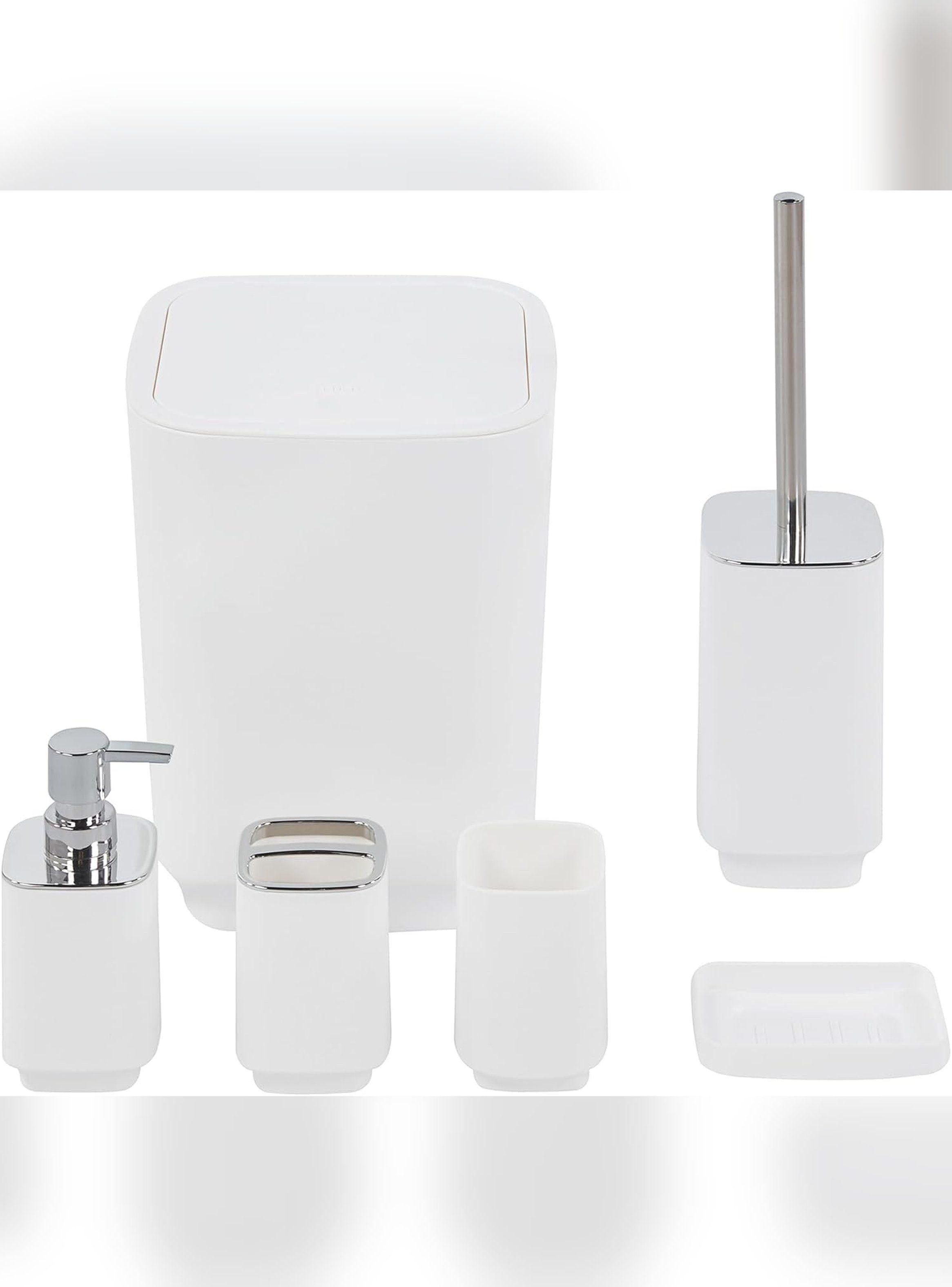 Set De Baño Completo 6 Piezas De ABS Con Basurero Dispensado-1