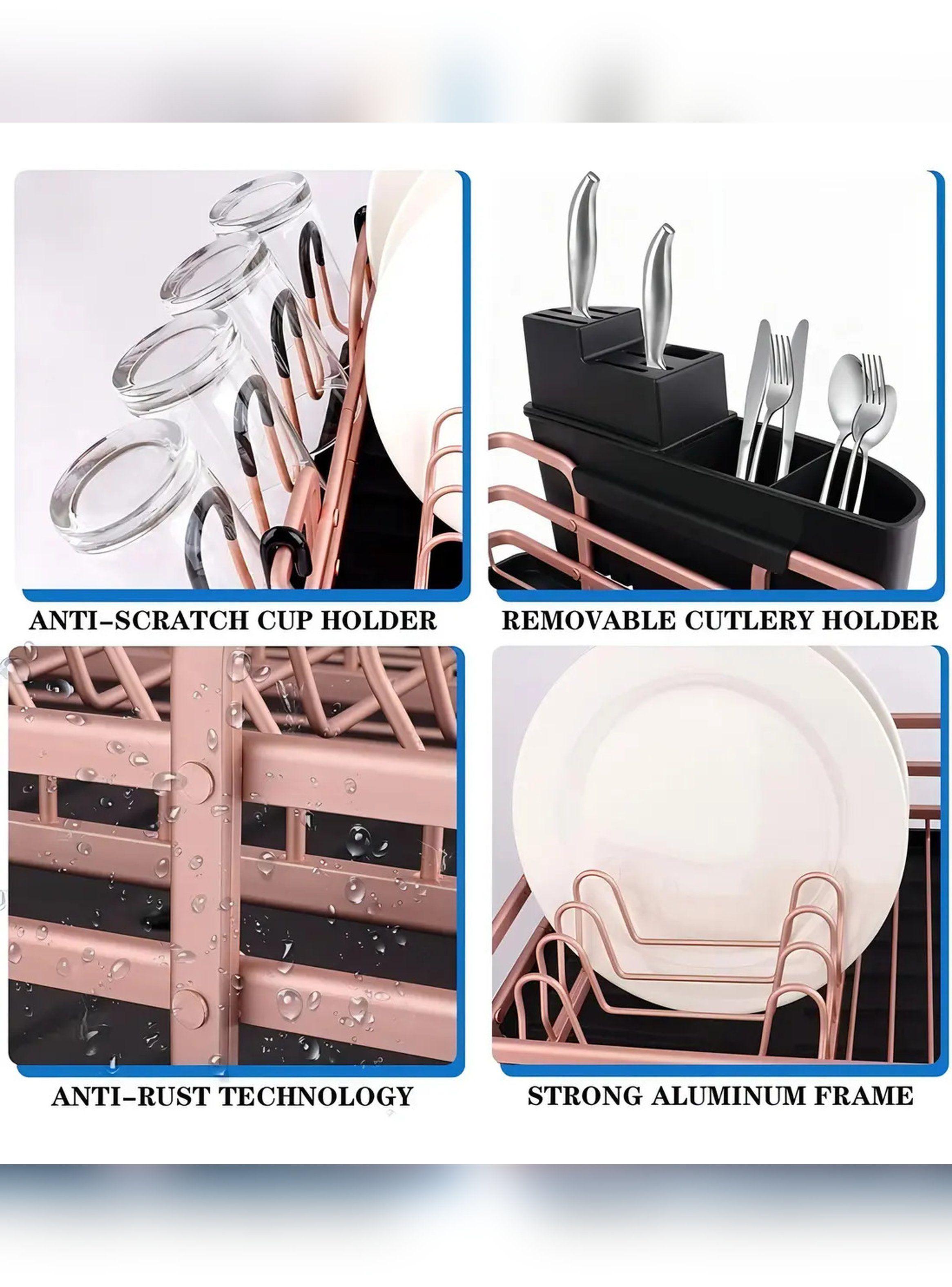 Secaplatos De Aluminio Antioxidante Con Bandeja y Desague-3