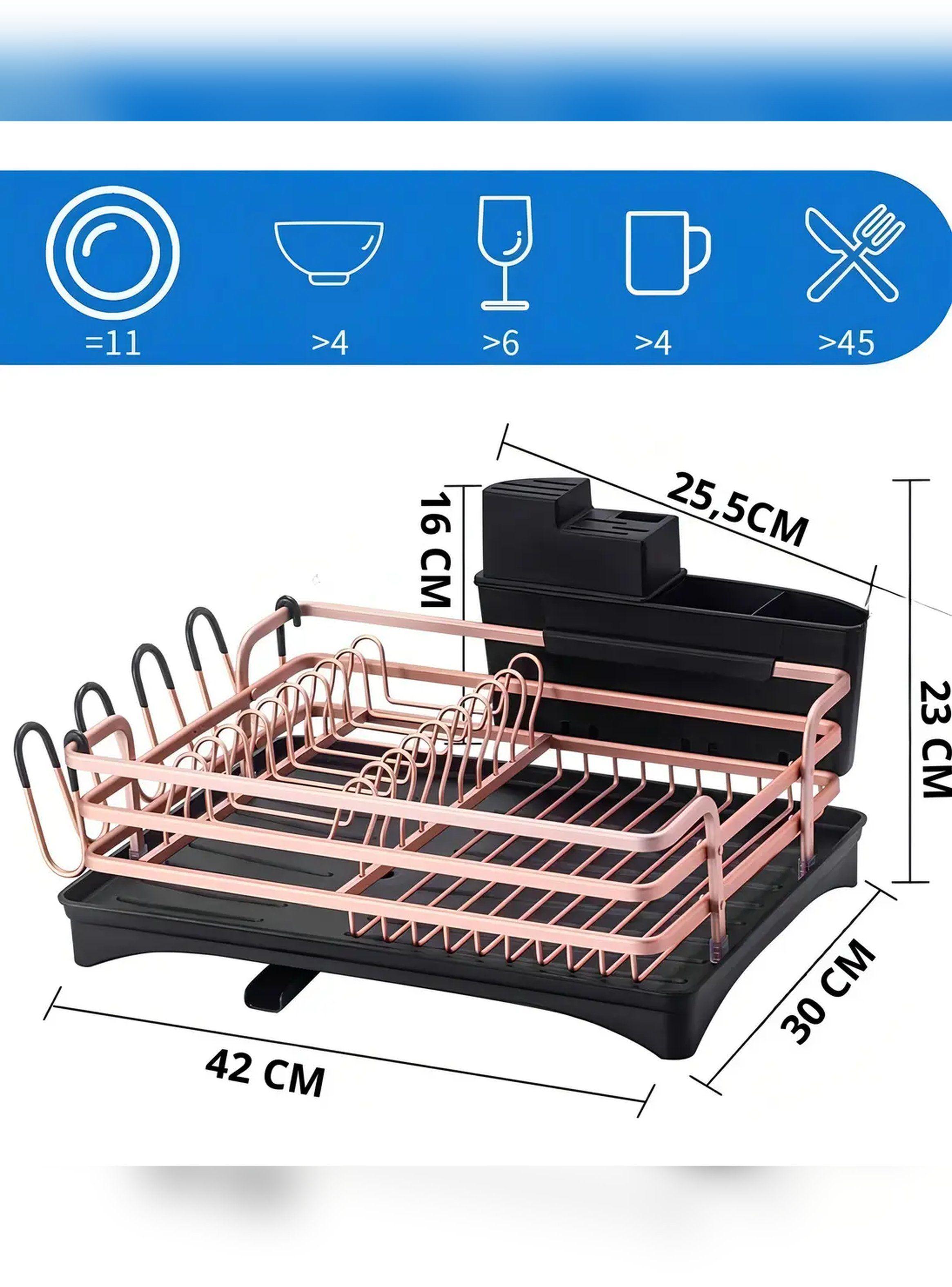 Secaplatos De Aluminio Antioxidante Con Bandeja y Desague-4