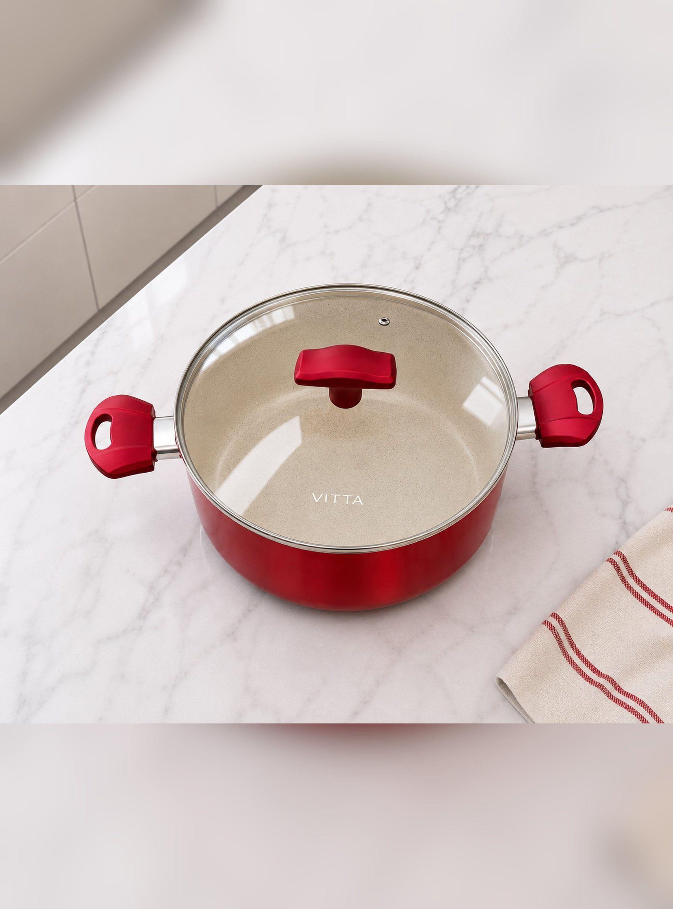 Olla Cacerola antiadherente Aluminio 28 CM 8,6 L Rosso Vitta-4