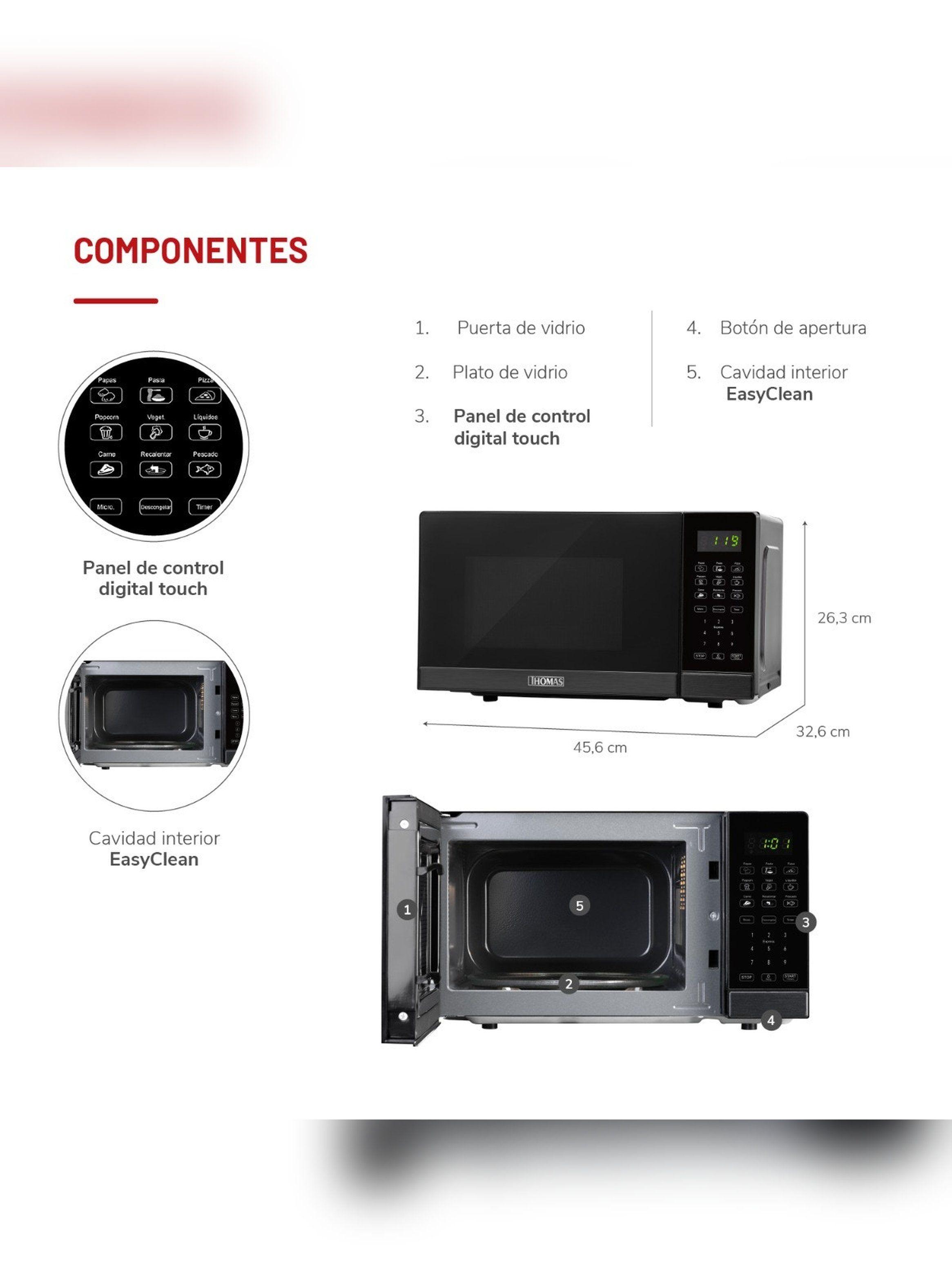 Microondas Digital Thomas TH-MW20DN 20 L 700W Touch Negro-4