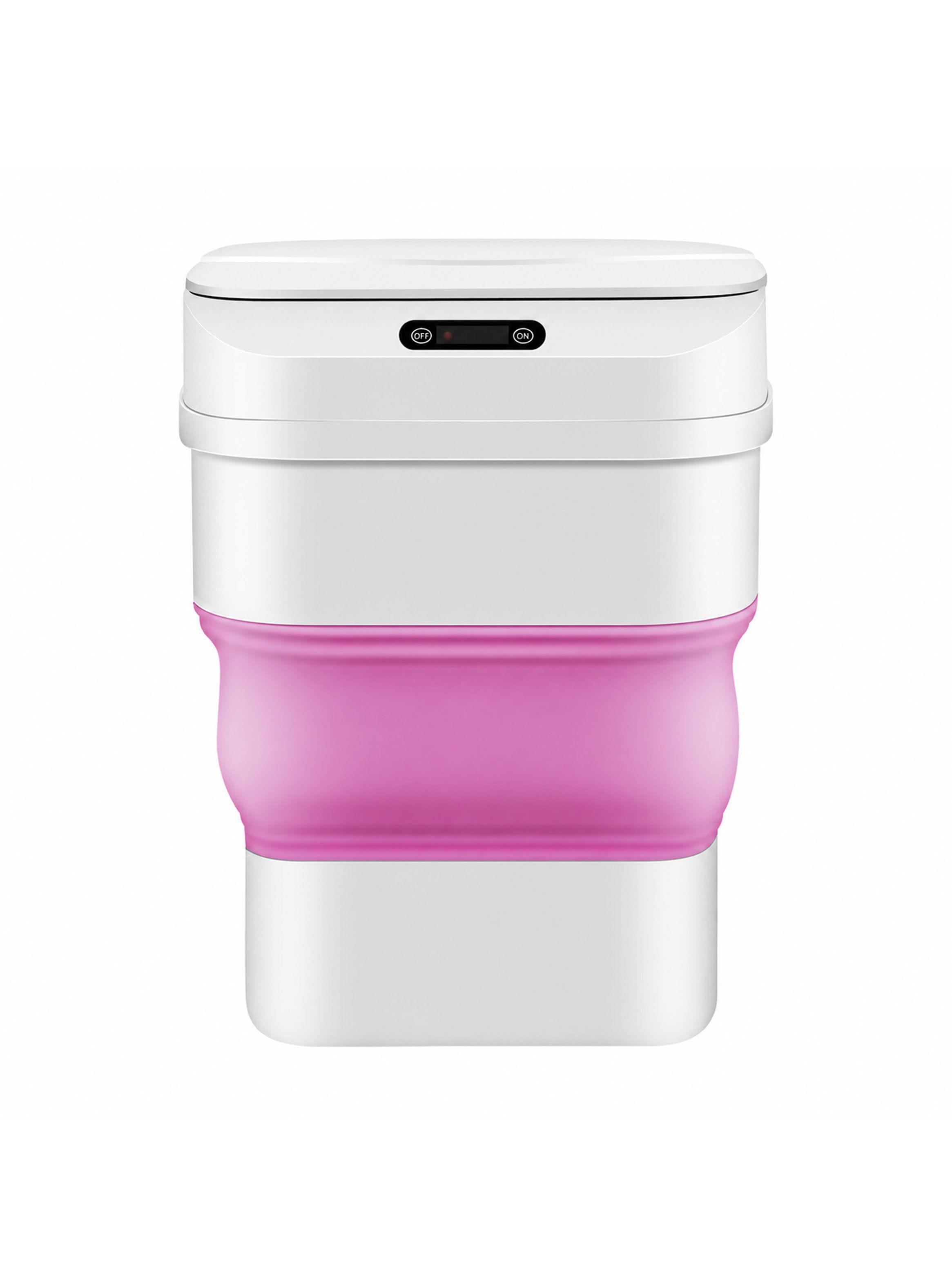 Basurero Plegable Con Sensor Apertura Automatica Color Rosa-4