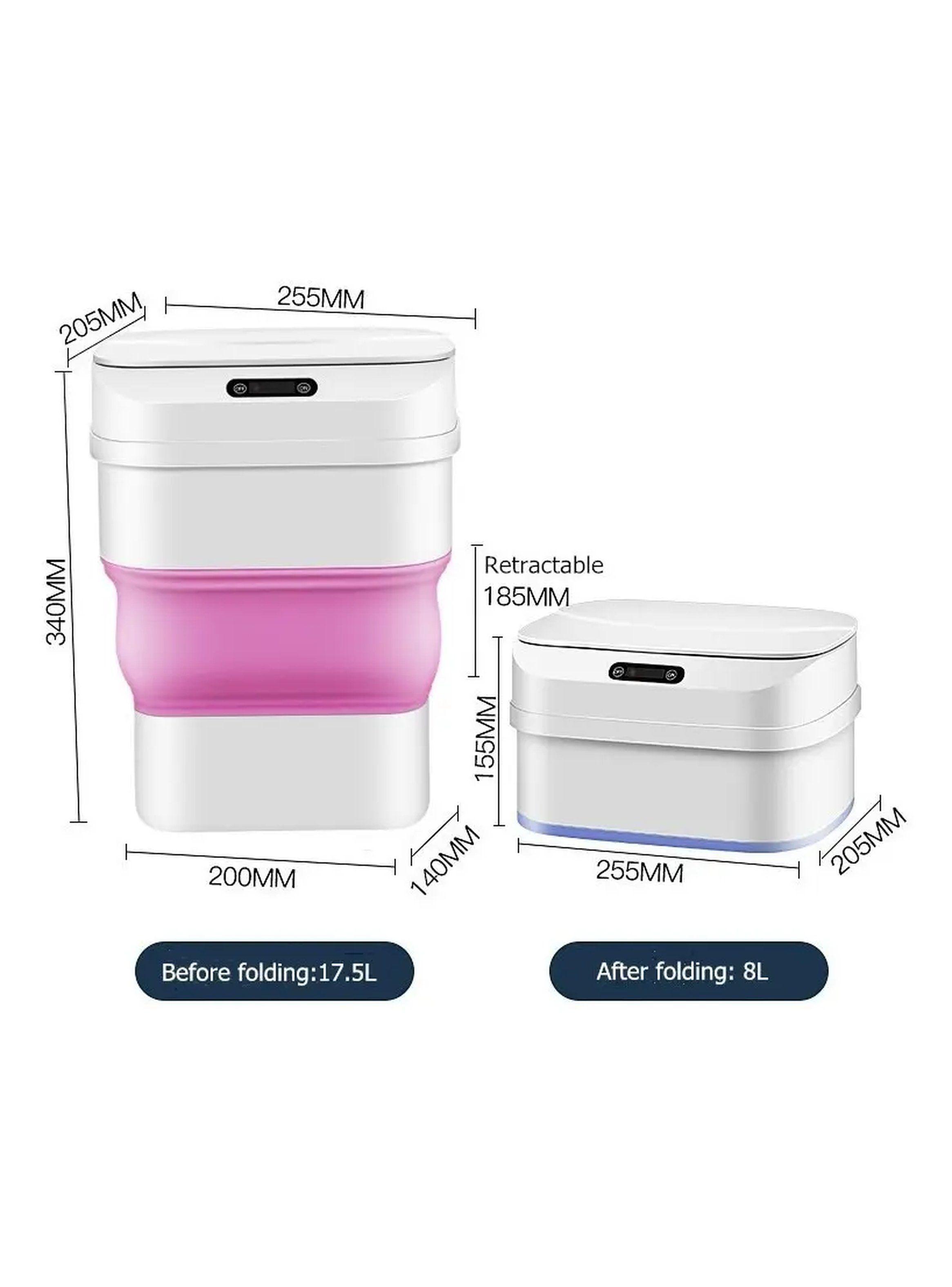 Basurero Plegable Con Sensor Apertura Automatica Color Rosa-7
