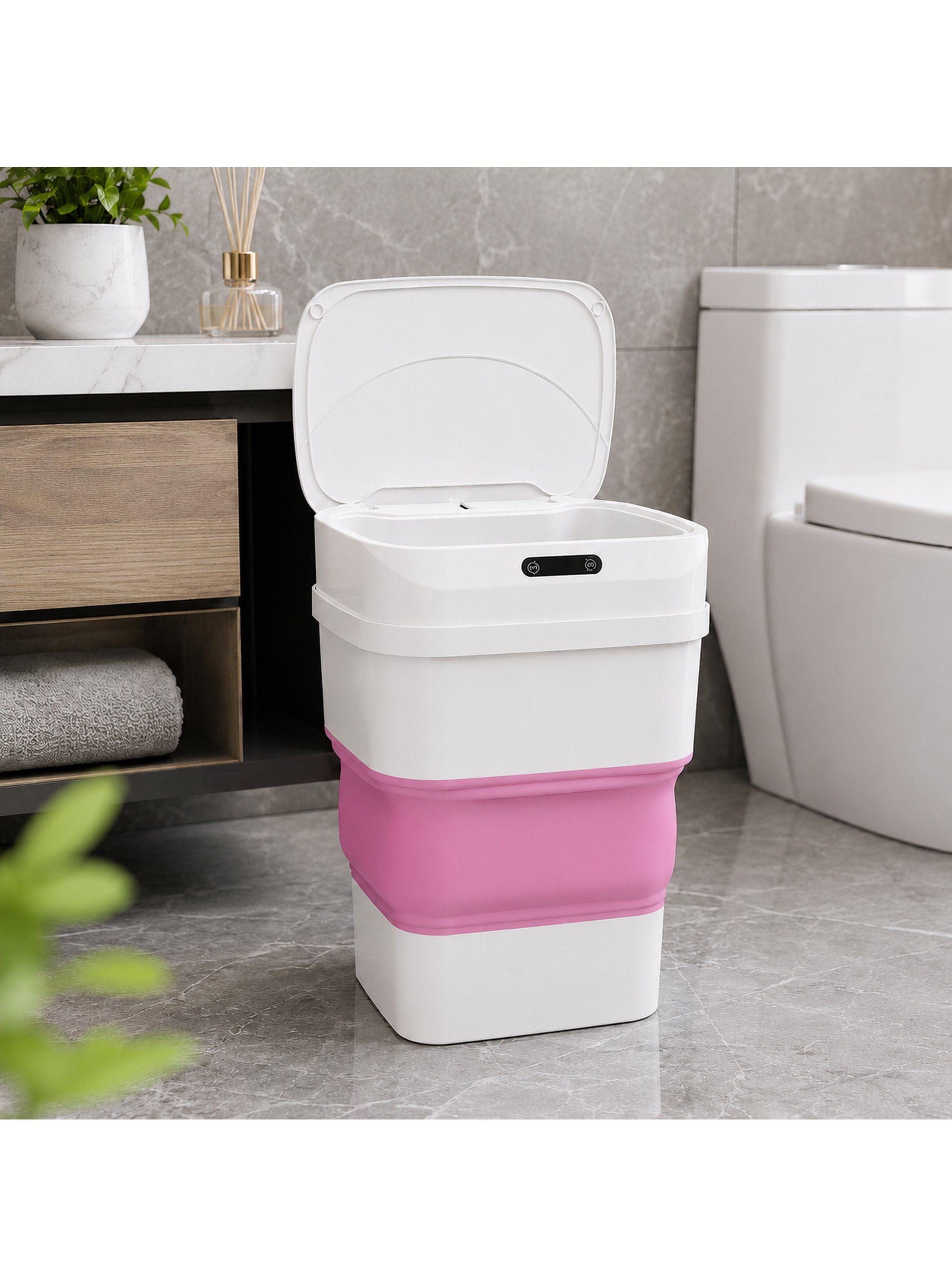 Basurero Plegable Con Sensor Apertura Automatica Color Rosa-8