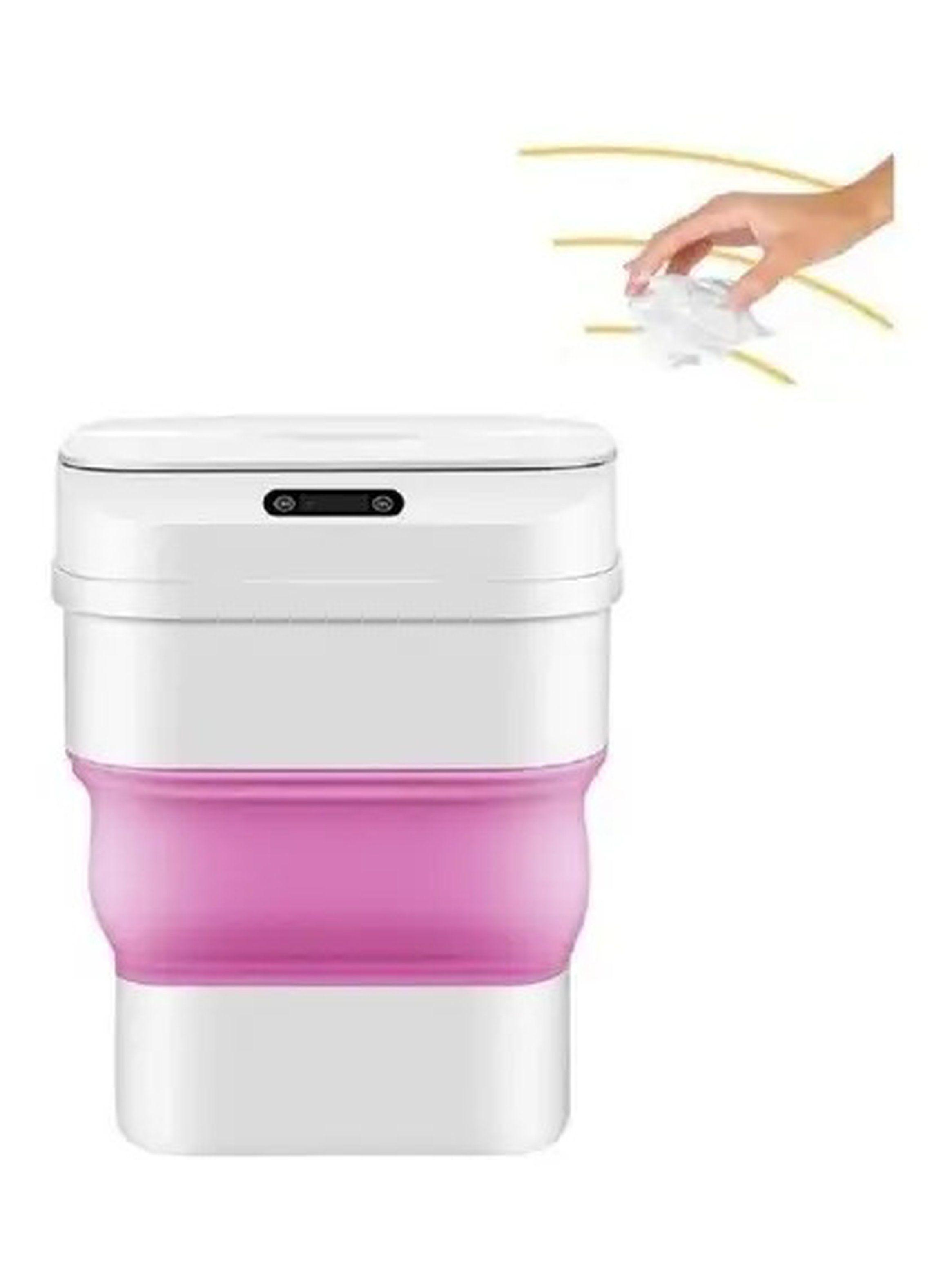 Basurero Plegable Con Sensor Apertura Automatica Color Rosa-9